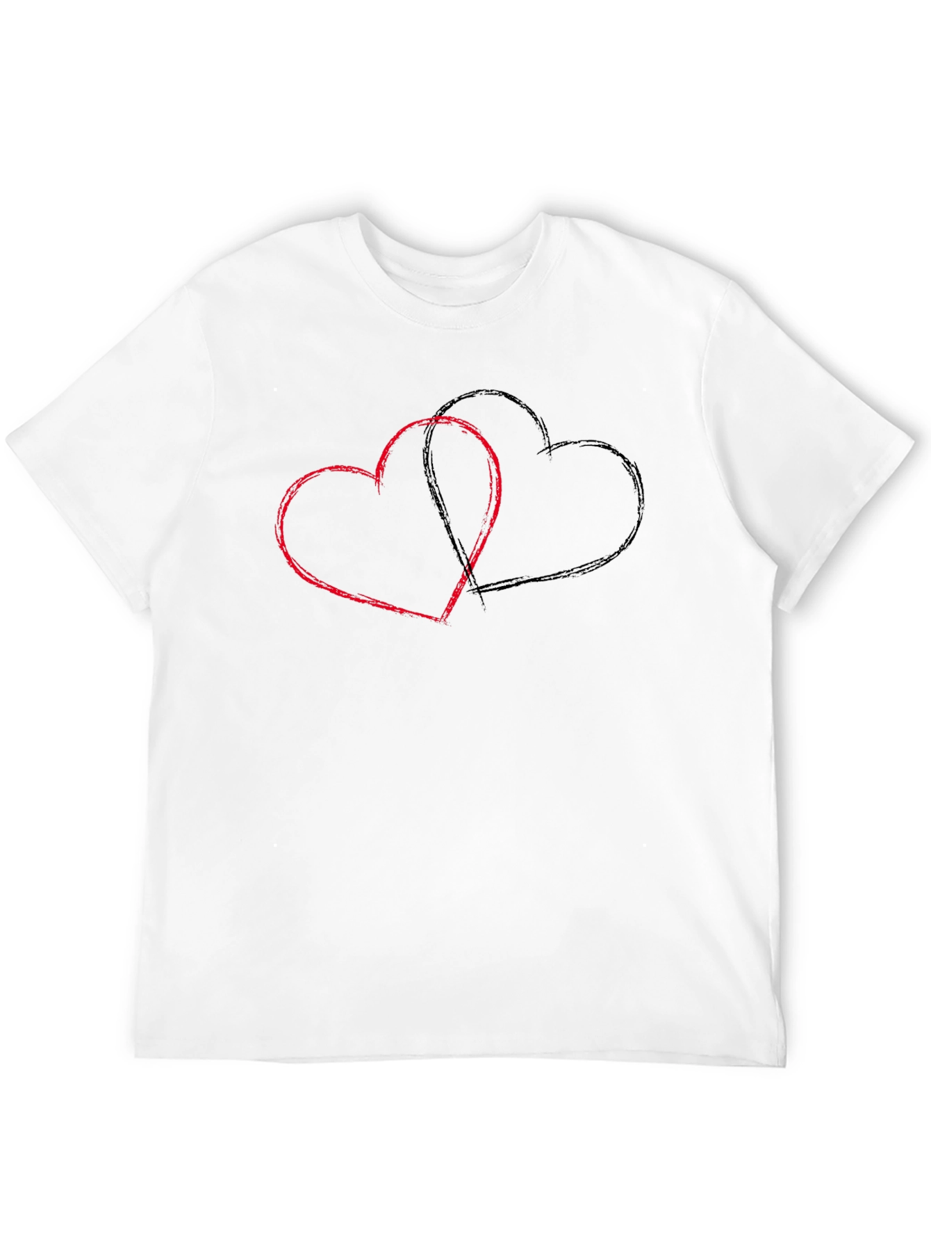 Mens Black T-Shirt with Heart Design