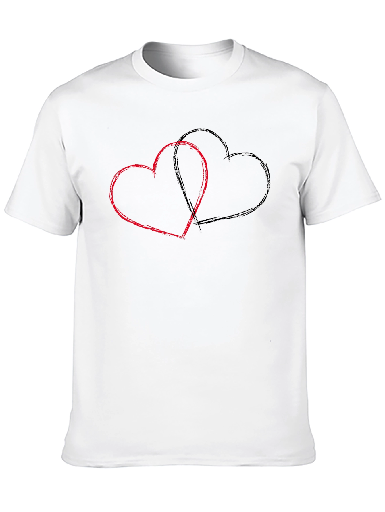 Mens Black T-Shirt with Heart Design