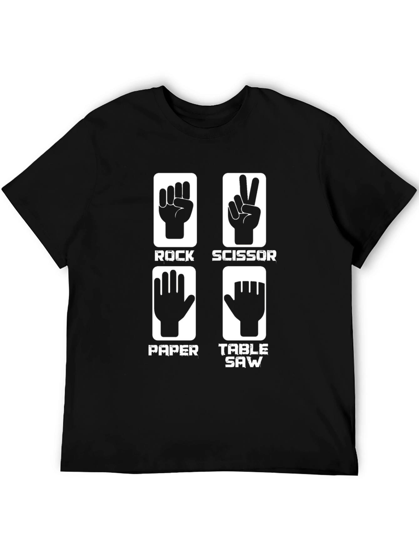 Rock Paper Scissors Table Saw Graphic Tee