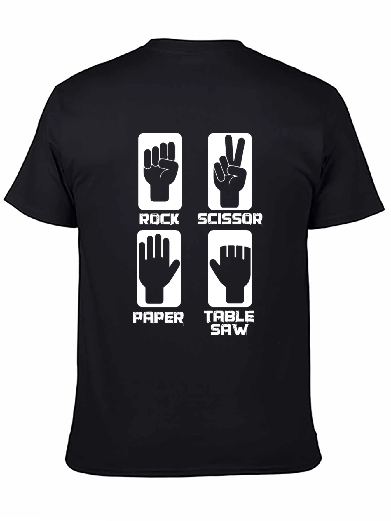 Rock Paper Scissors Table Saw Graphic Tee