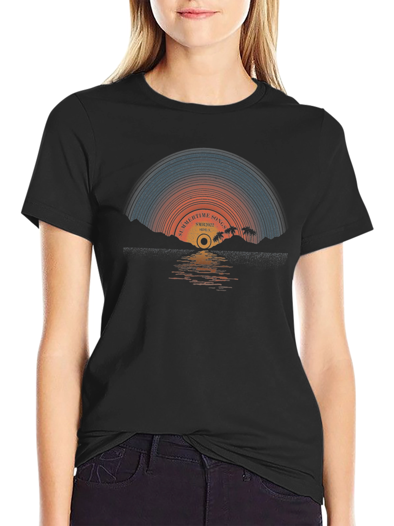 Summertime Songs Retro Record T-Shirt