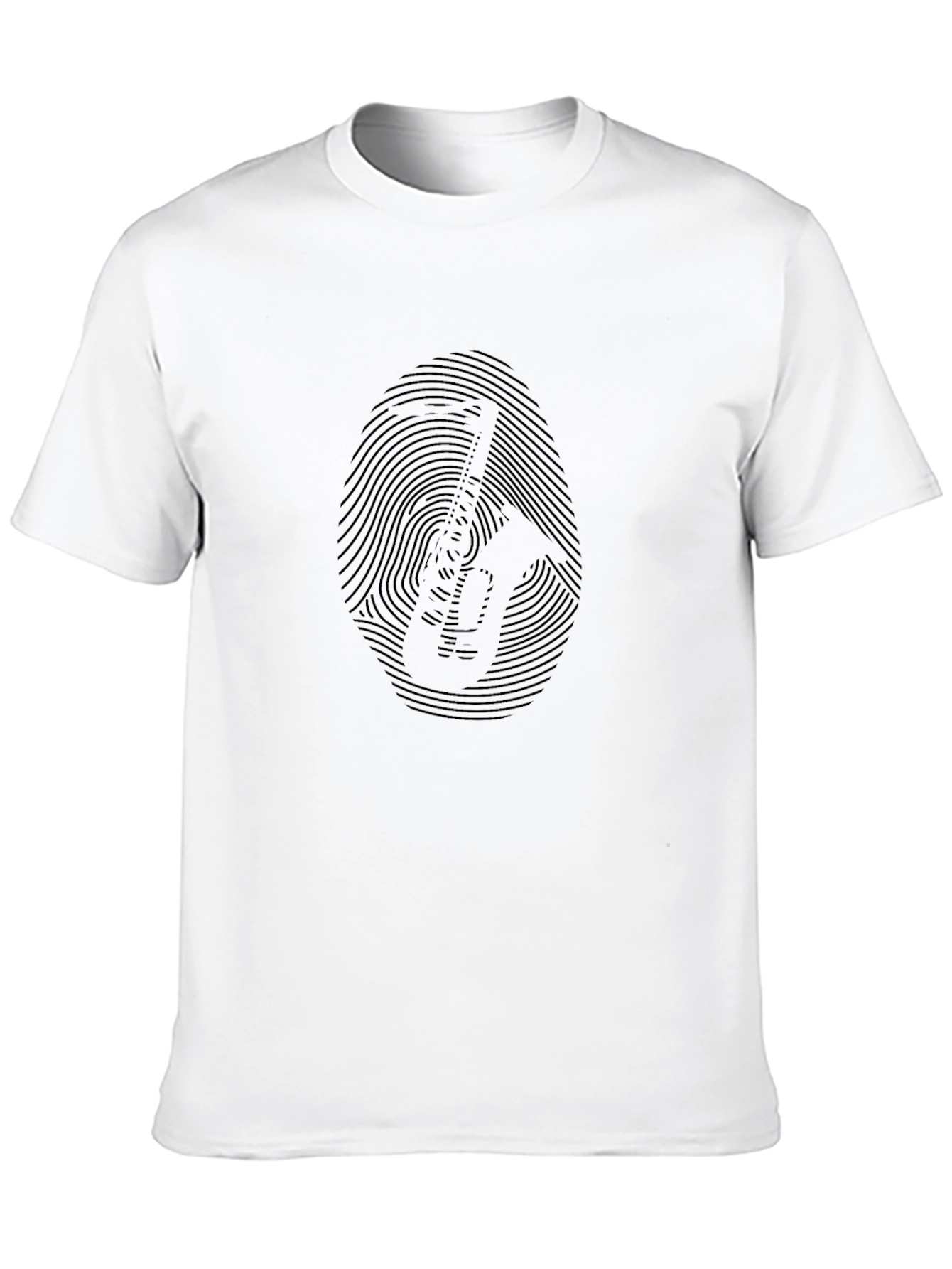 Fingerprint Guitar Player Graphic Tee - Black