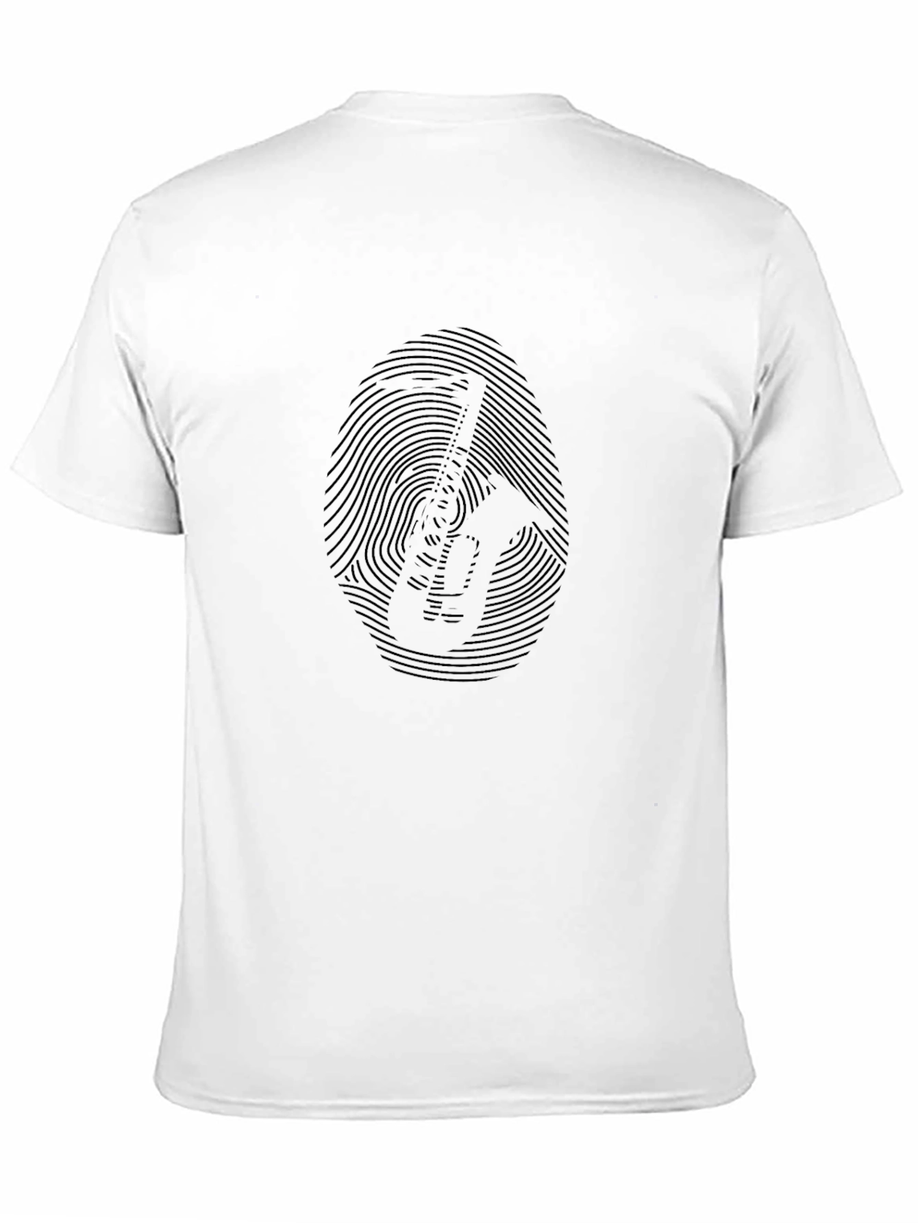 Fingerprint Guitar Player Graphic Tee - Black