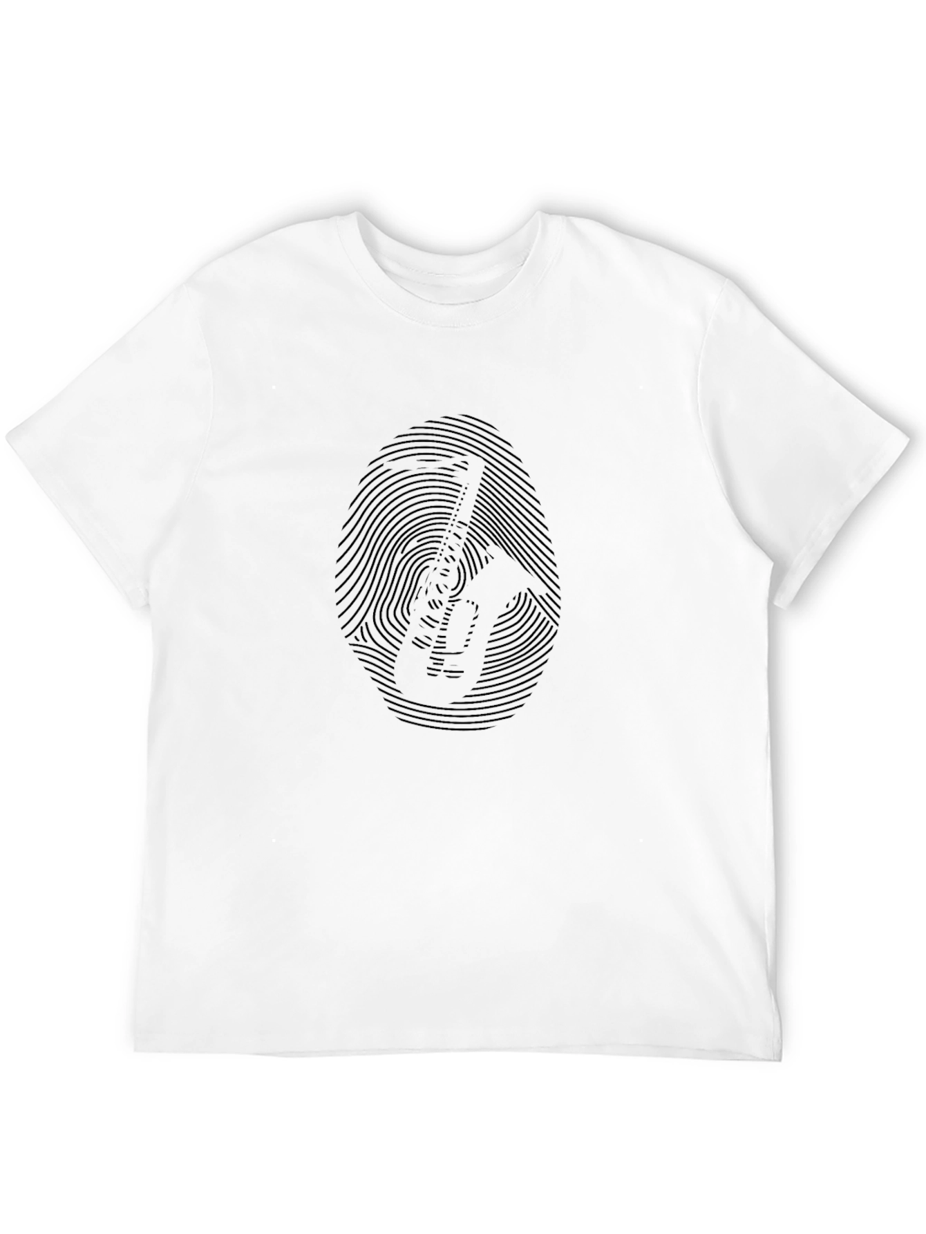 Fingerprint Guitar Player Graphic Tee - Black
