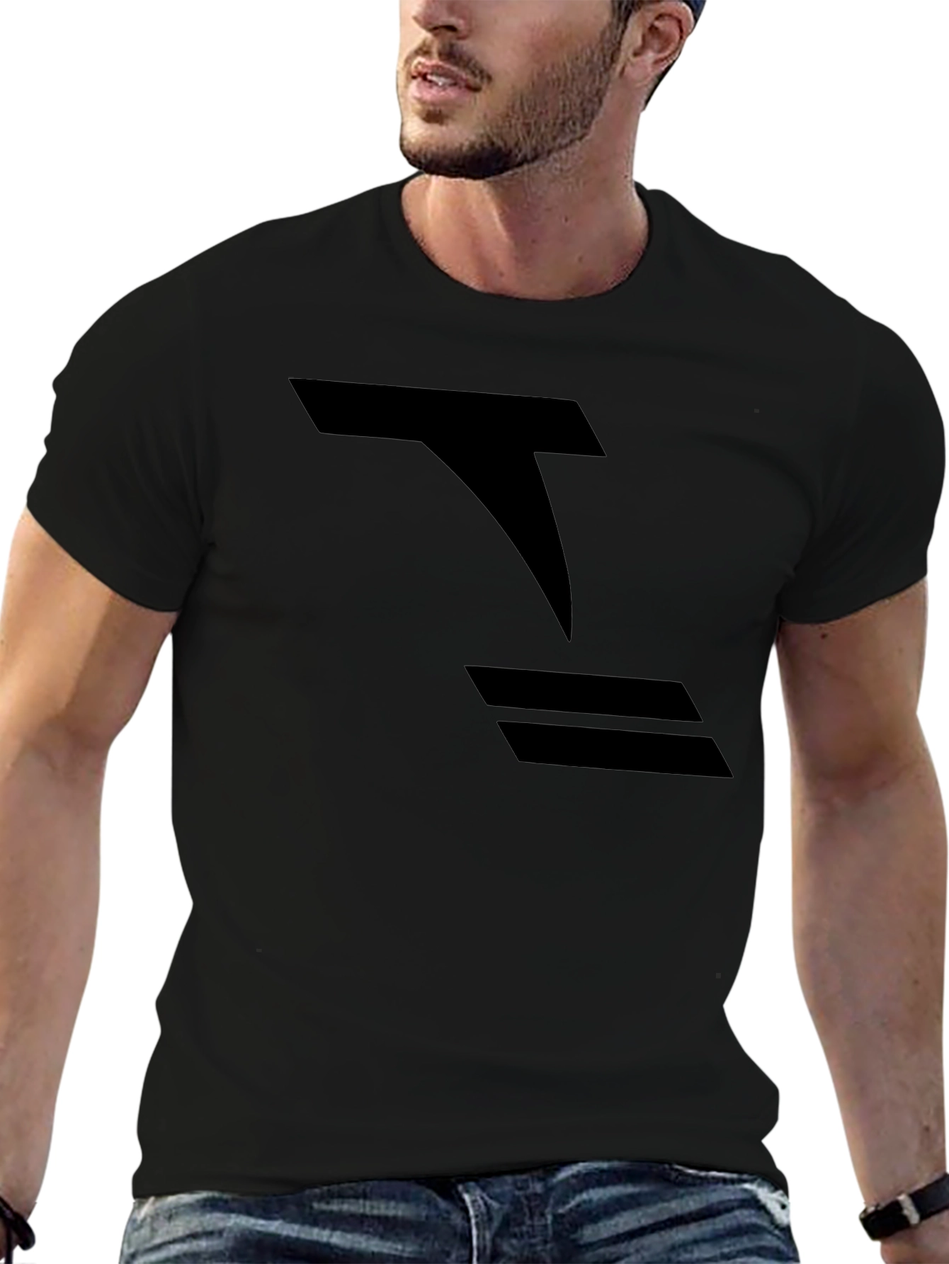 Modern Black Graphic Tee - Abstract Design