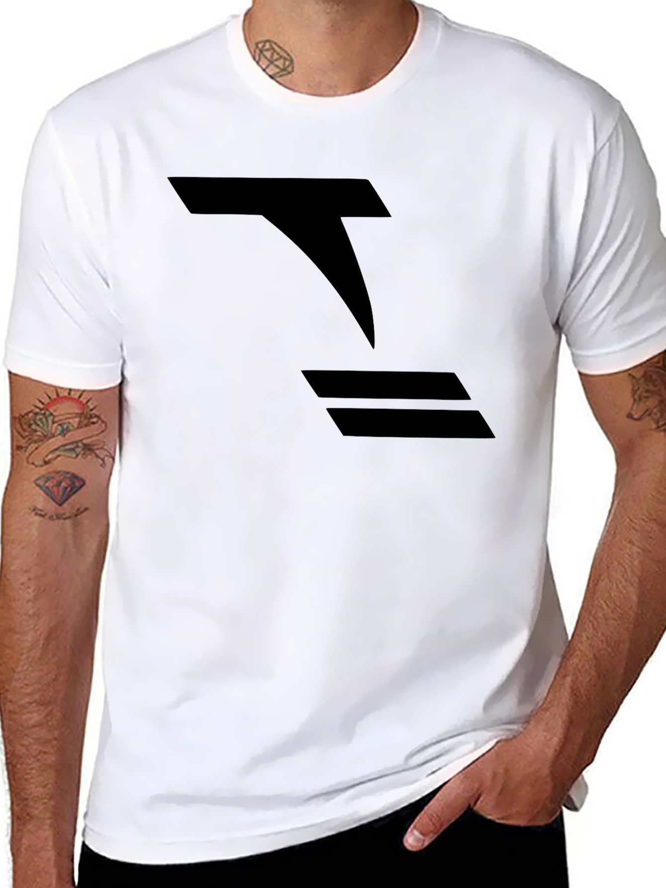 Modern Black Graphic Tee - Abstract Design