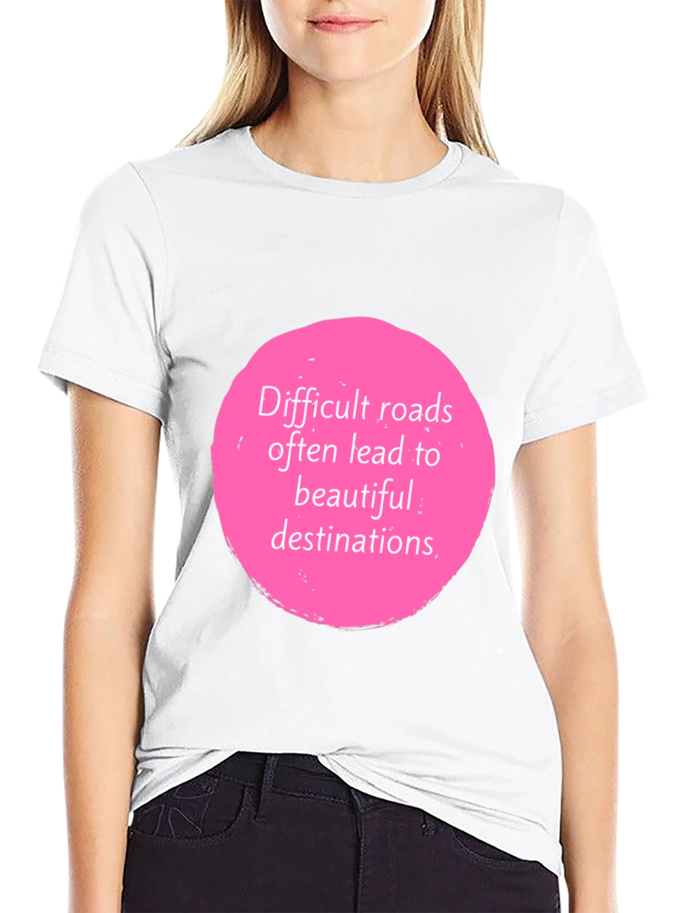 Motivational Quote Graphic Tee - Black