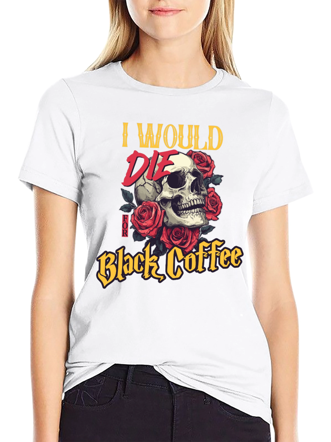 Skull & Roses Black Coffee T-Shirt