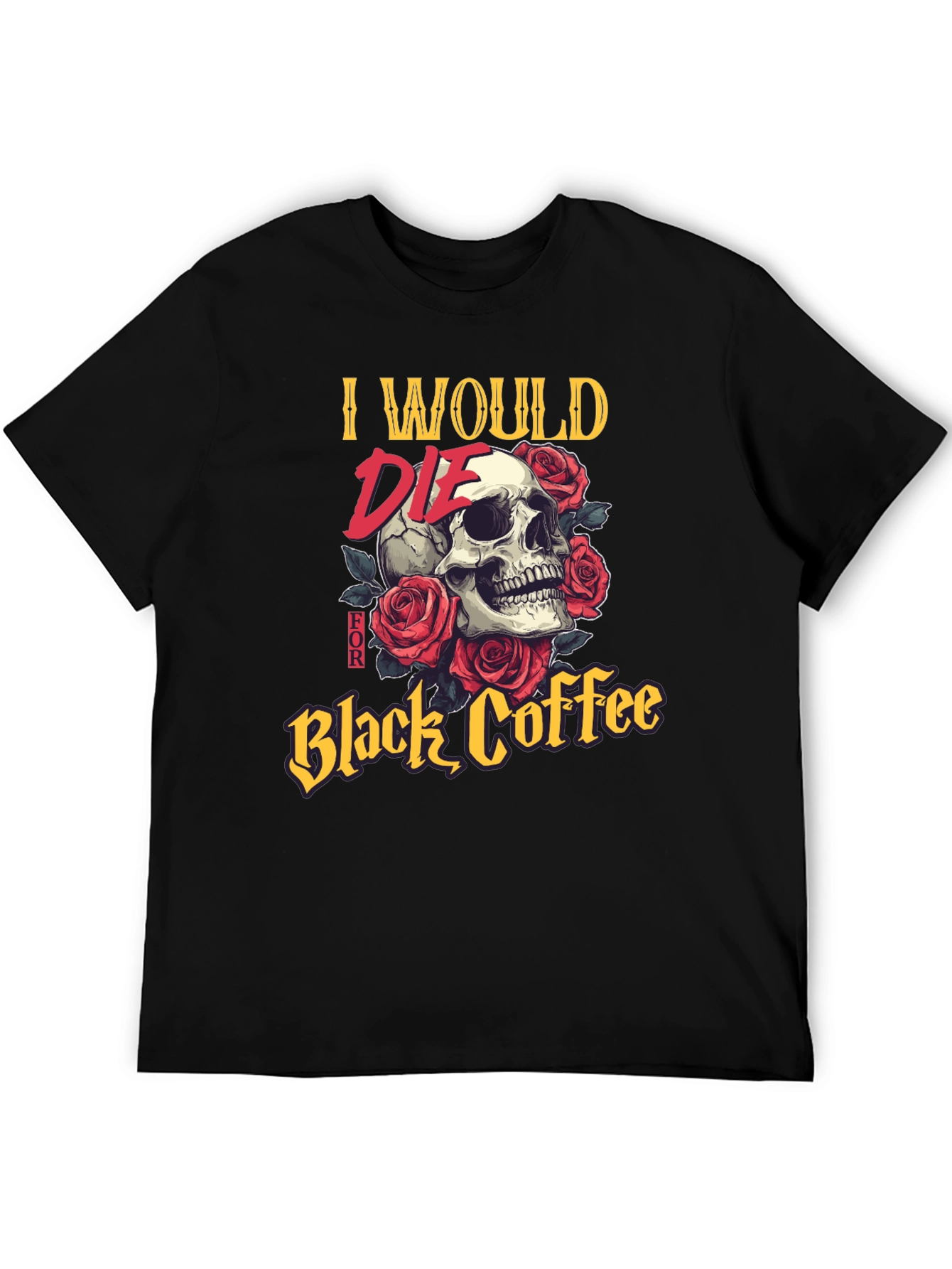 Skull & Roses Black Coffee T-Shirt