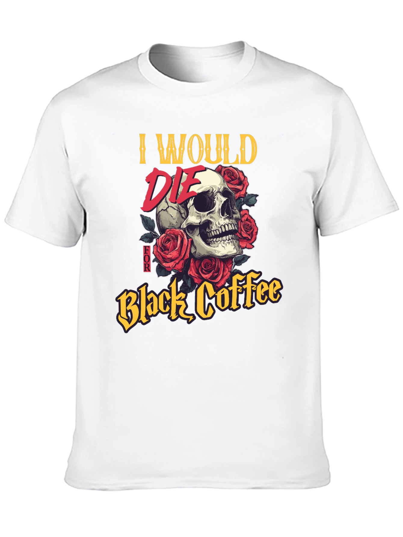 Skull & Roses Black Coffee T-Shirt