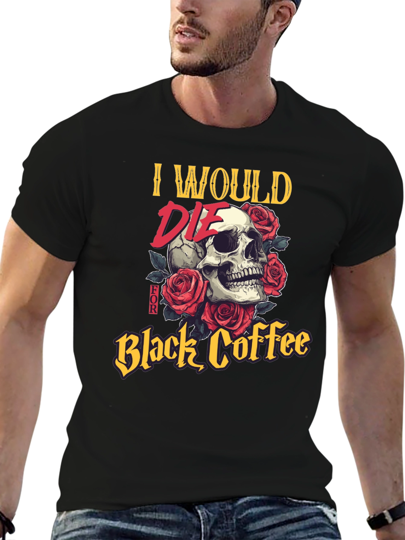 Skull & Roses Black Coffee T-Shirt