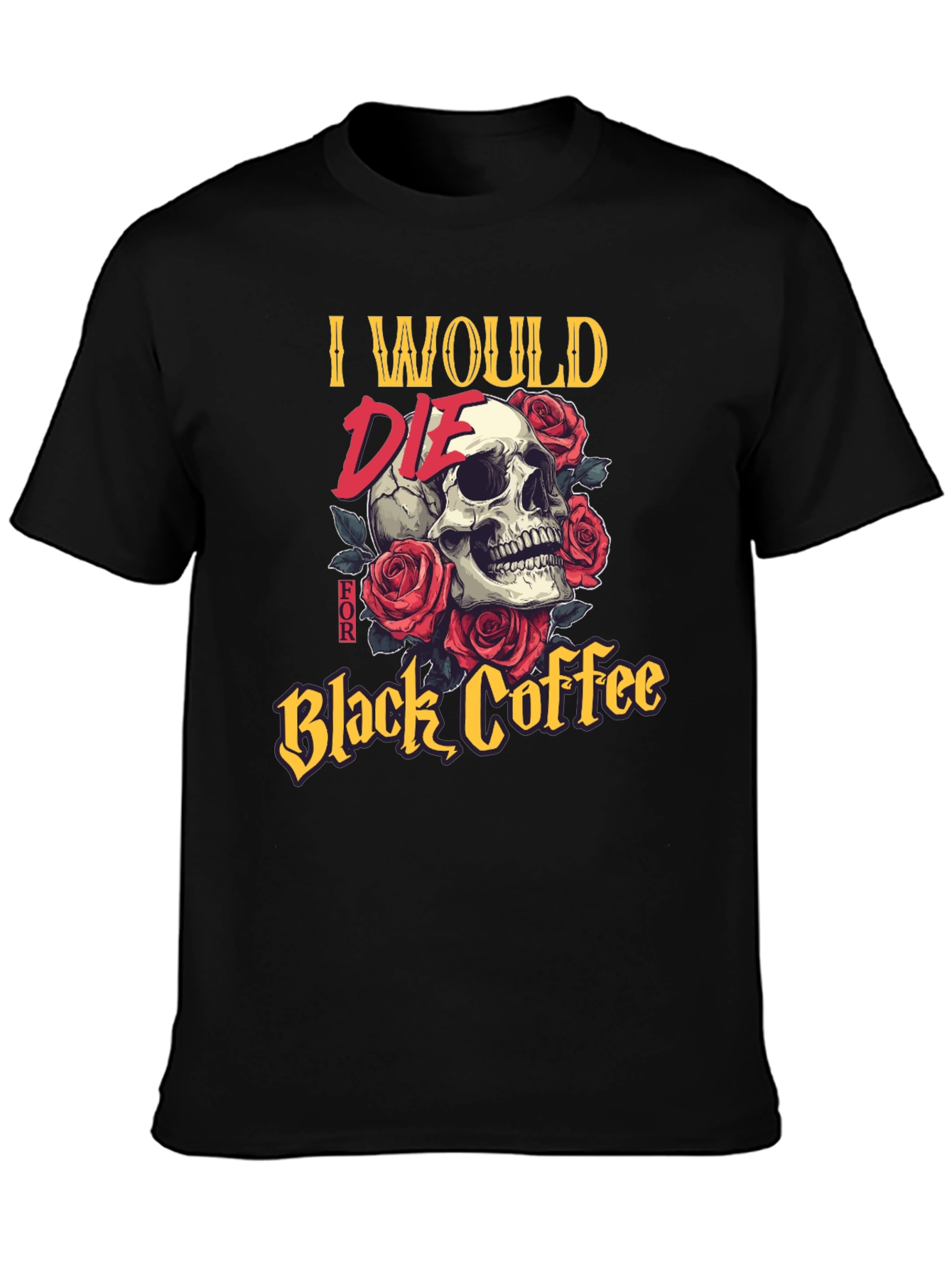 Skull & Roses Black Coffee T-Shirt