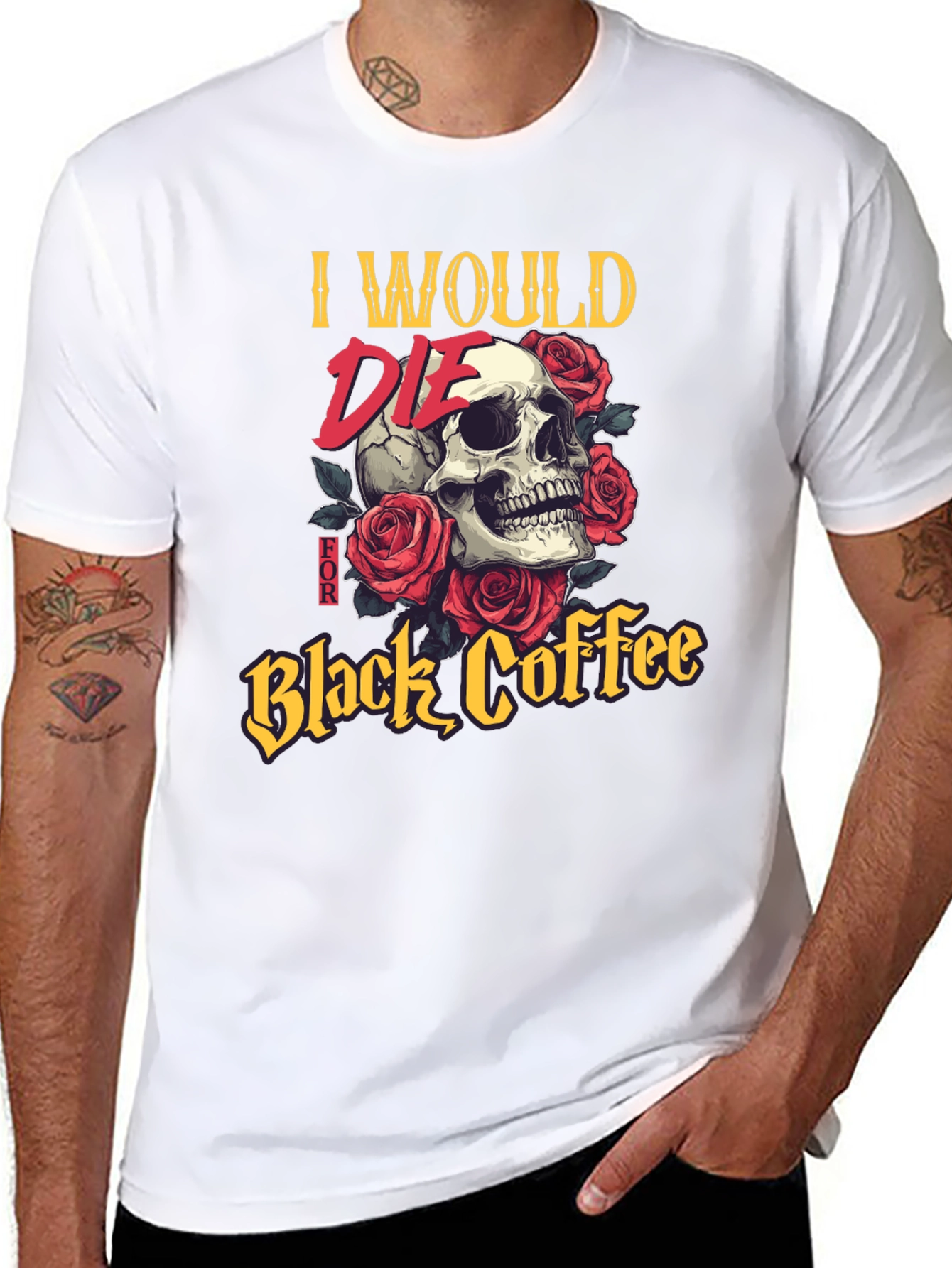 Skull & Roses Black Coffee T-Shirt