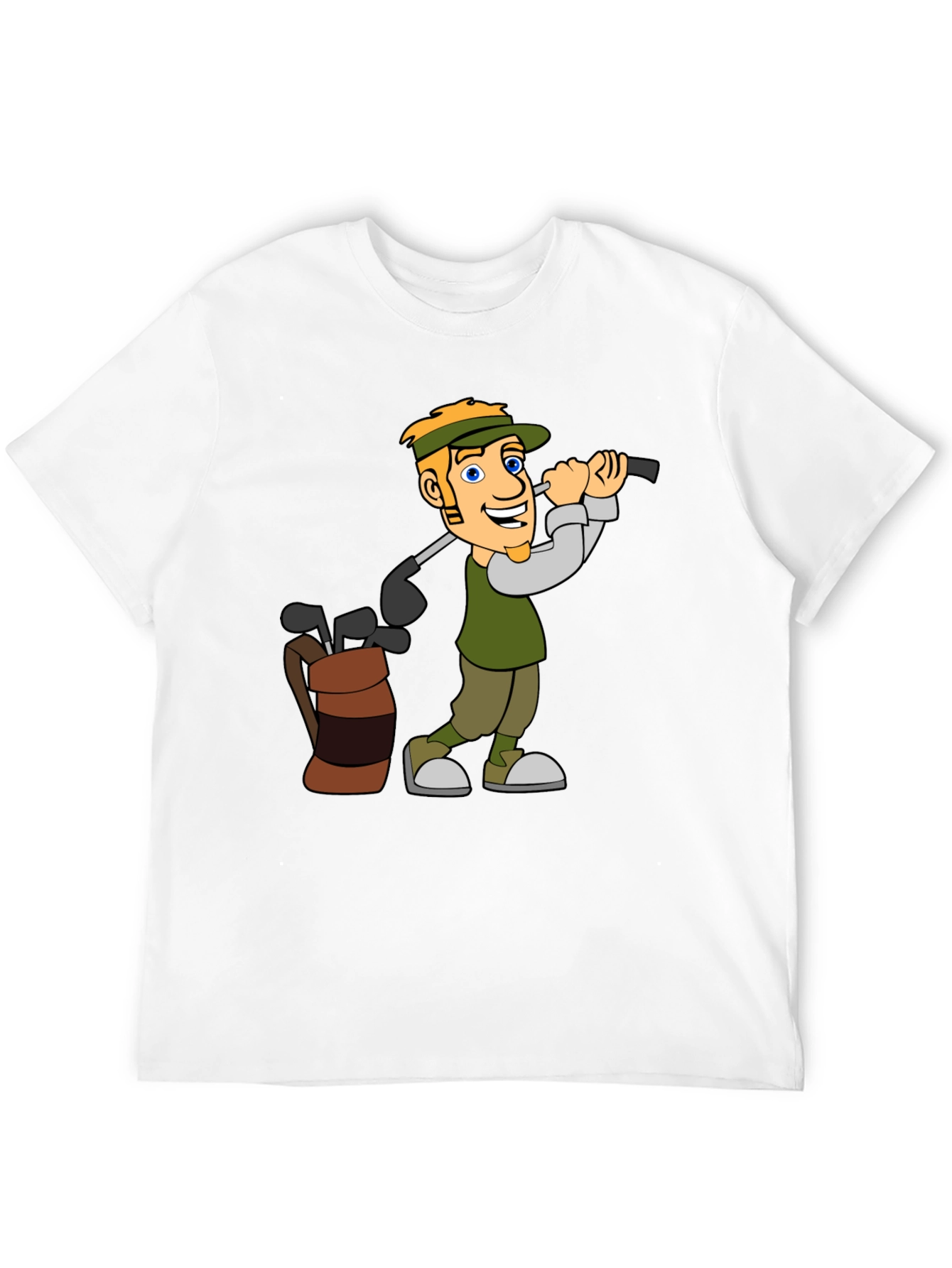 Golf Cartoon Graphic Tee - Black T-Shirt