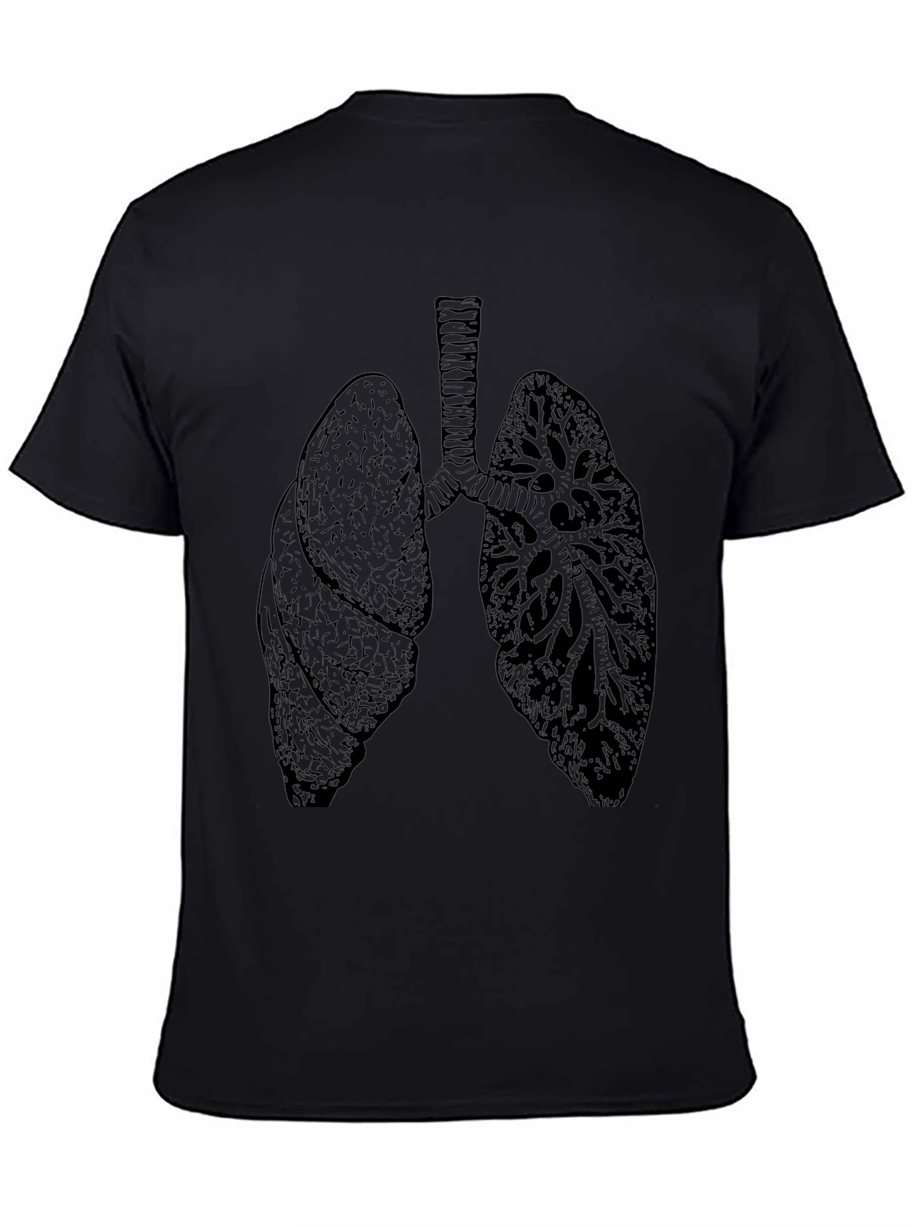 Lung Anatomy Graphic Tee - Unisex Black T-Shirt