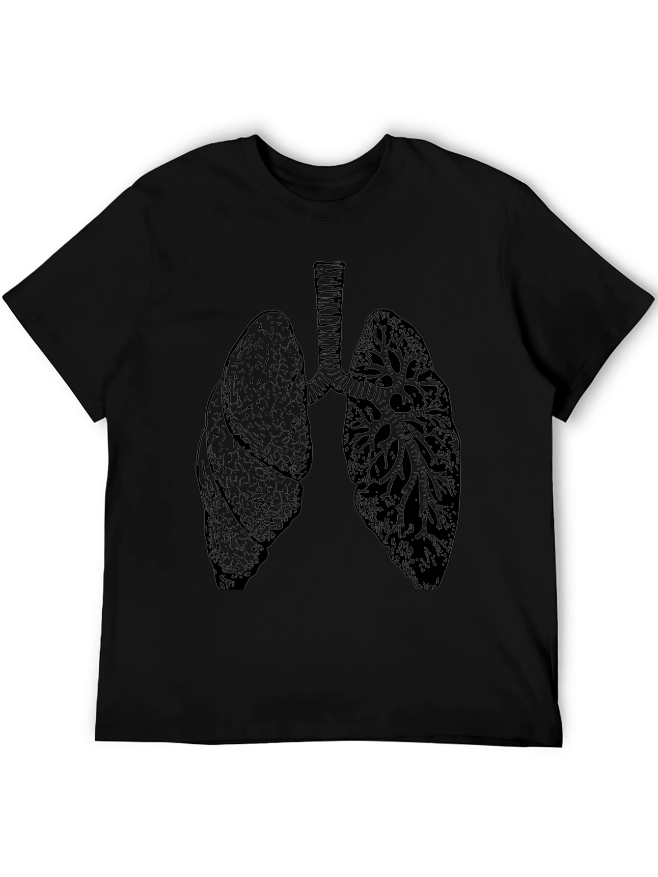 Lung Anatomy Graphic Tee - Unisex Black T-Shirt