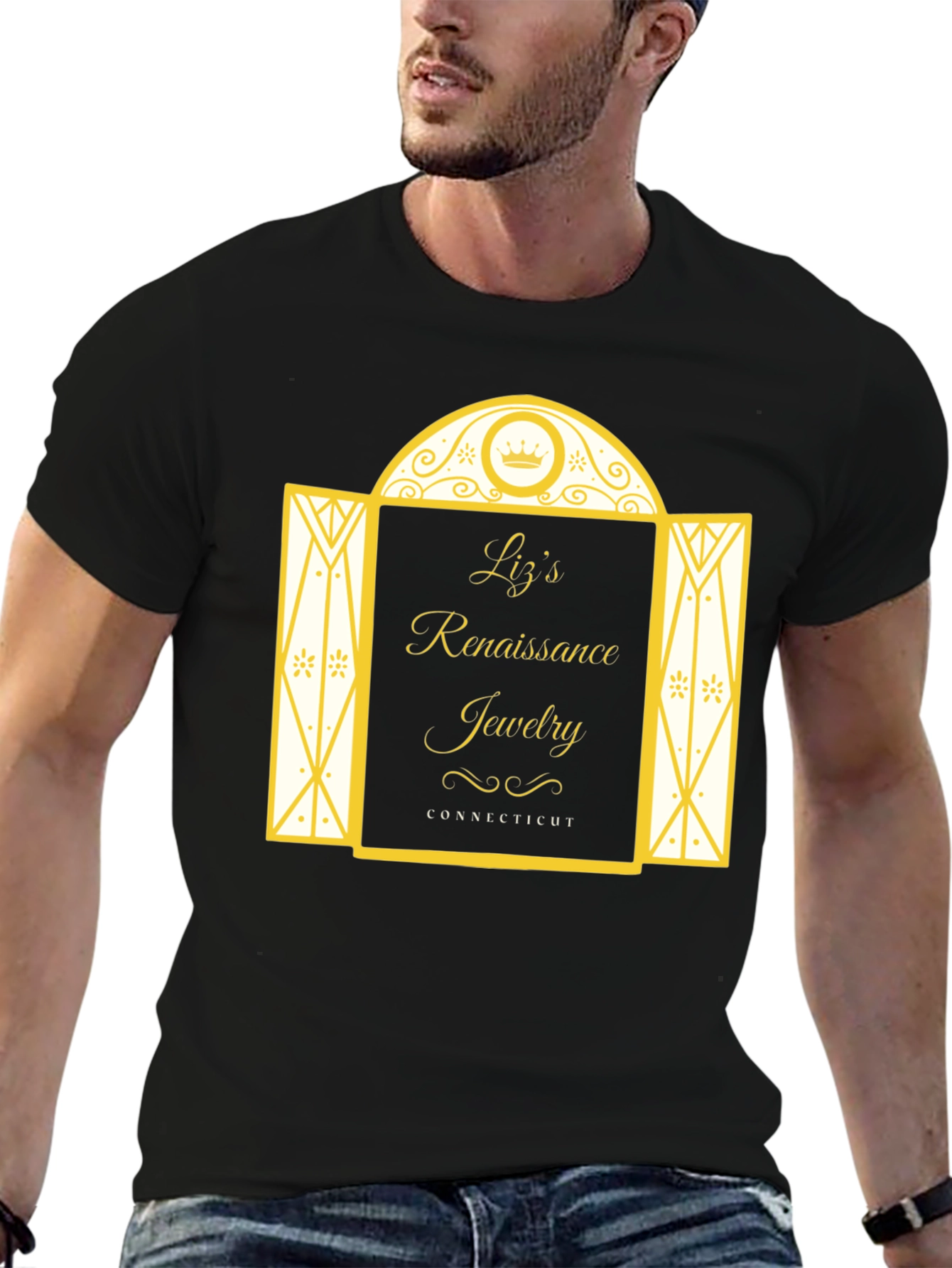 Lizs Renaissance Jewelry Black T-Shirt