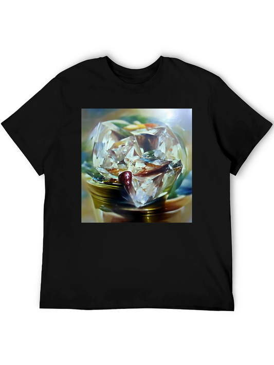 Diamond Gemstone Graphic Tee - Modern Art Style