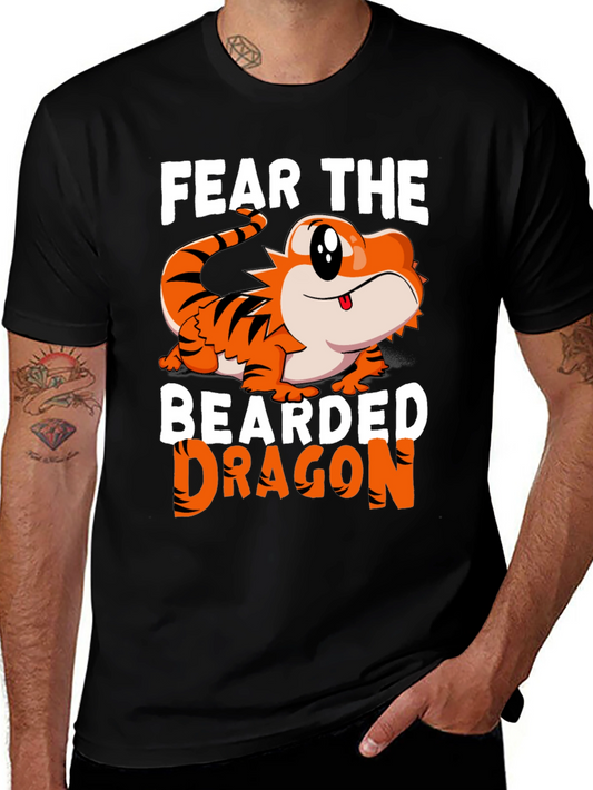 Fear The Bearded Dragon T-Shirt Funny Pet Reptile Tee