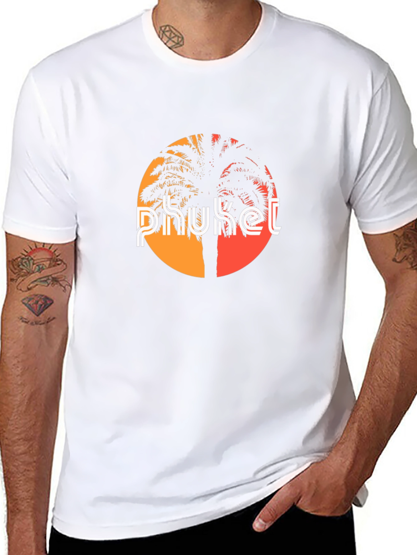 Phuket Palm Tree Graphic Tee - Tropical Island Style
