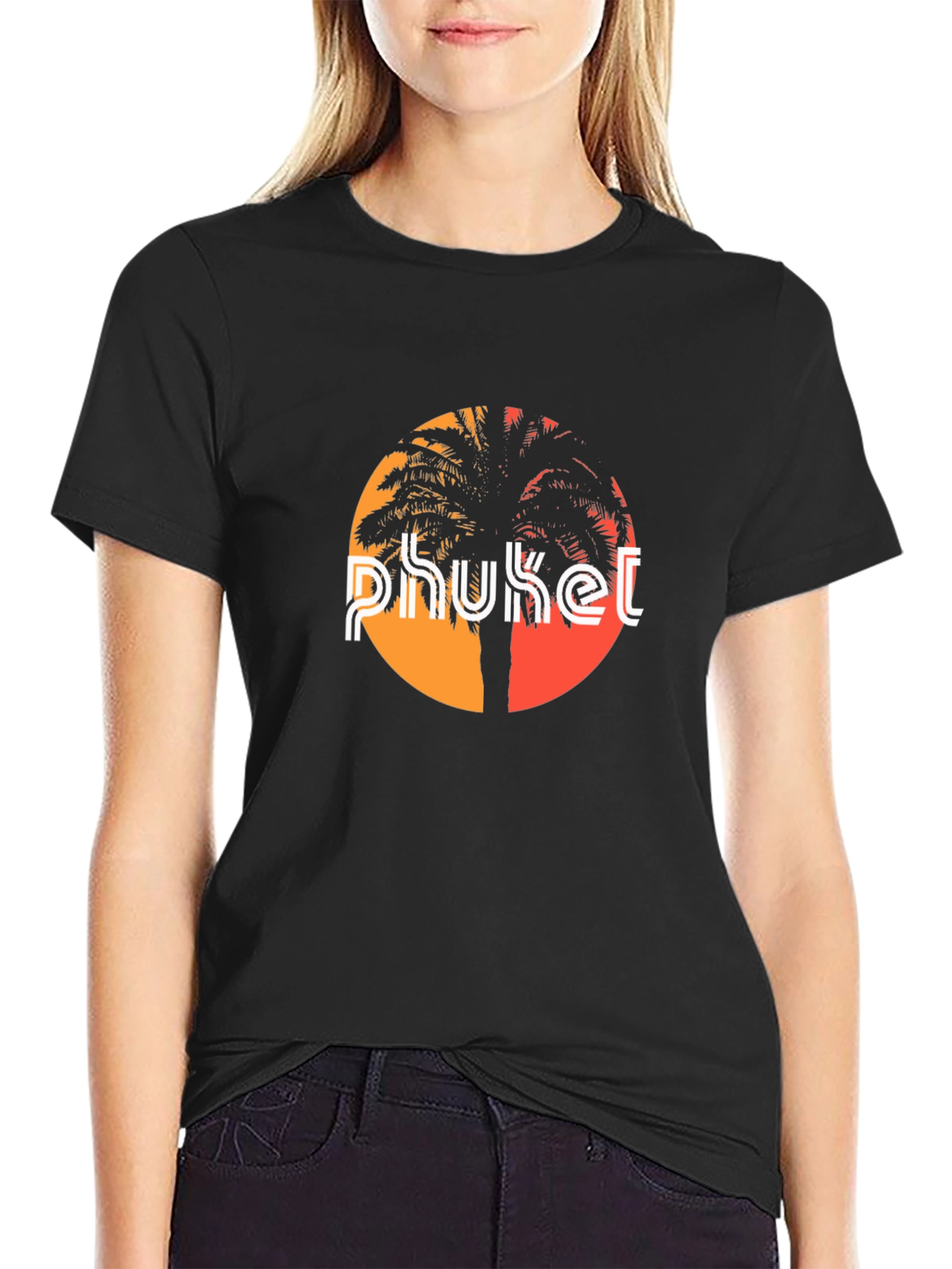 Phuket Palm Tree Graphic Tee - Tropical Island Style