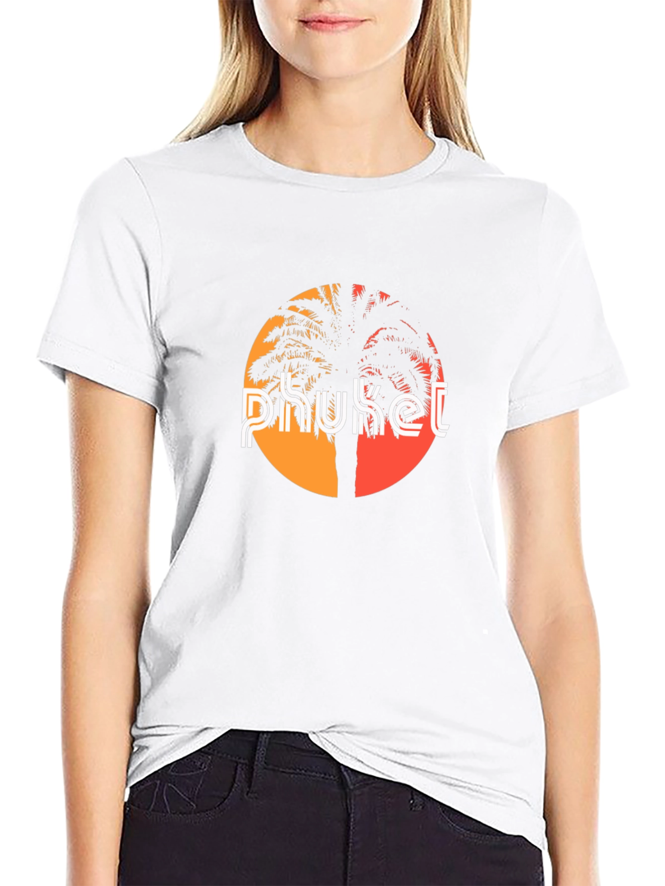 Phuket Palm Tree Graphic Tee - Tropical Island Style