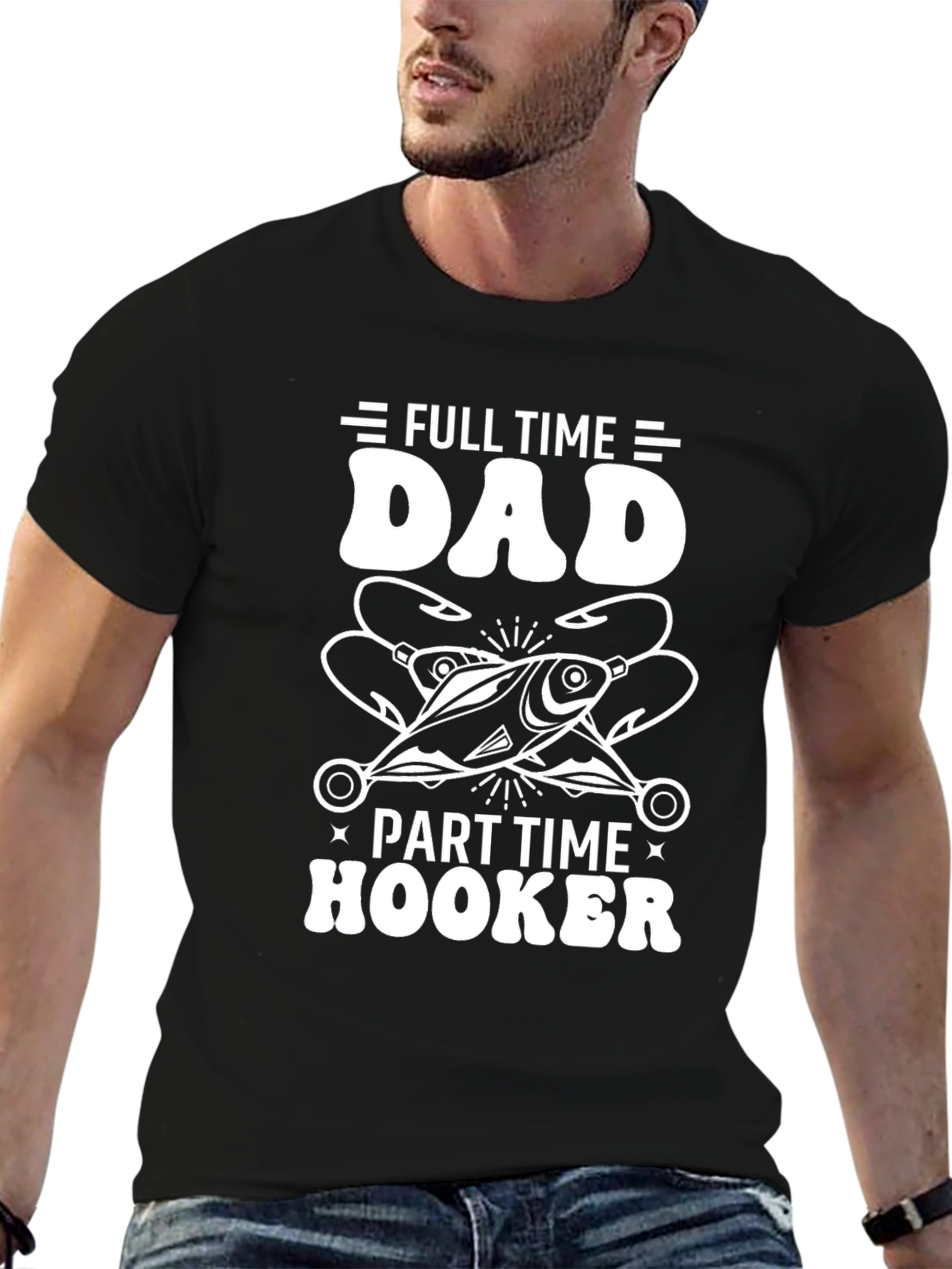 Dad Part Time Hooker Fishing T-Shirt