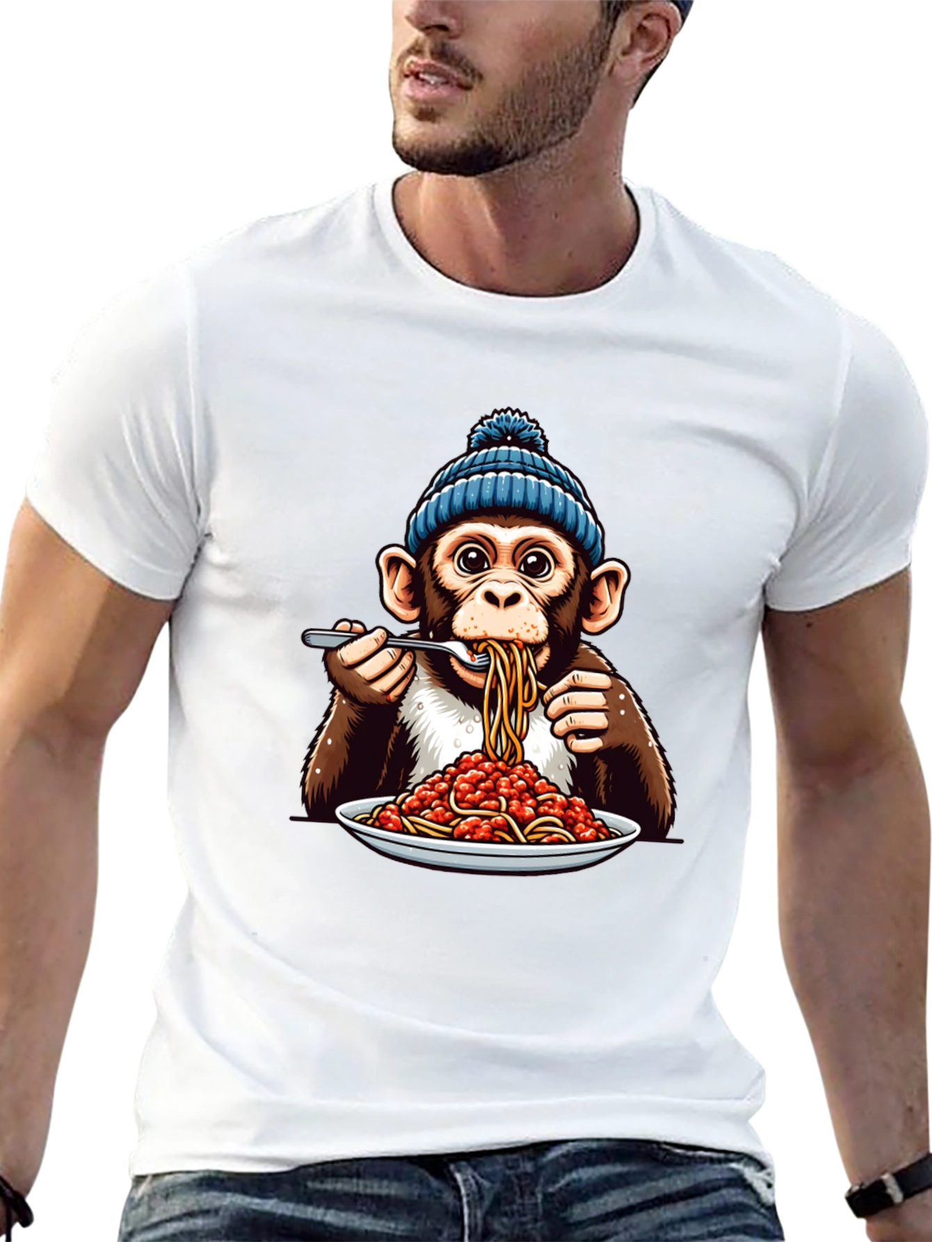 Monkey Eating Spaghetti T-Shirt