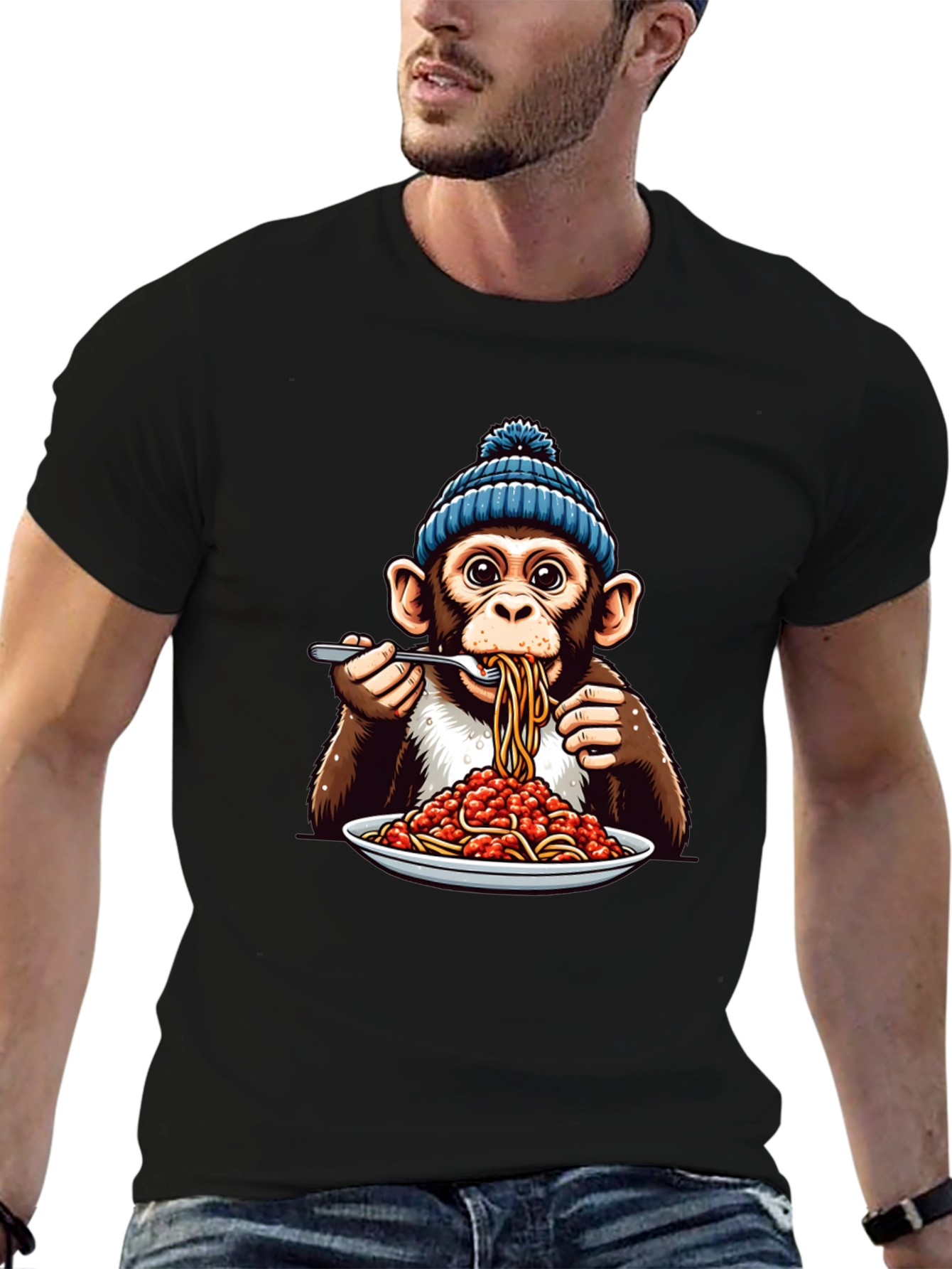 Monkey Eating Spaghetti T-Shirt