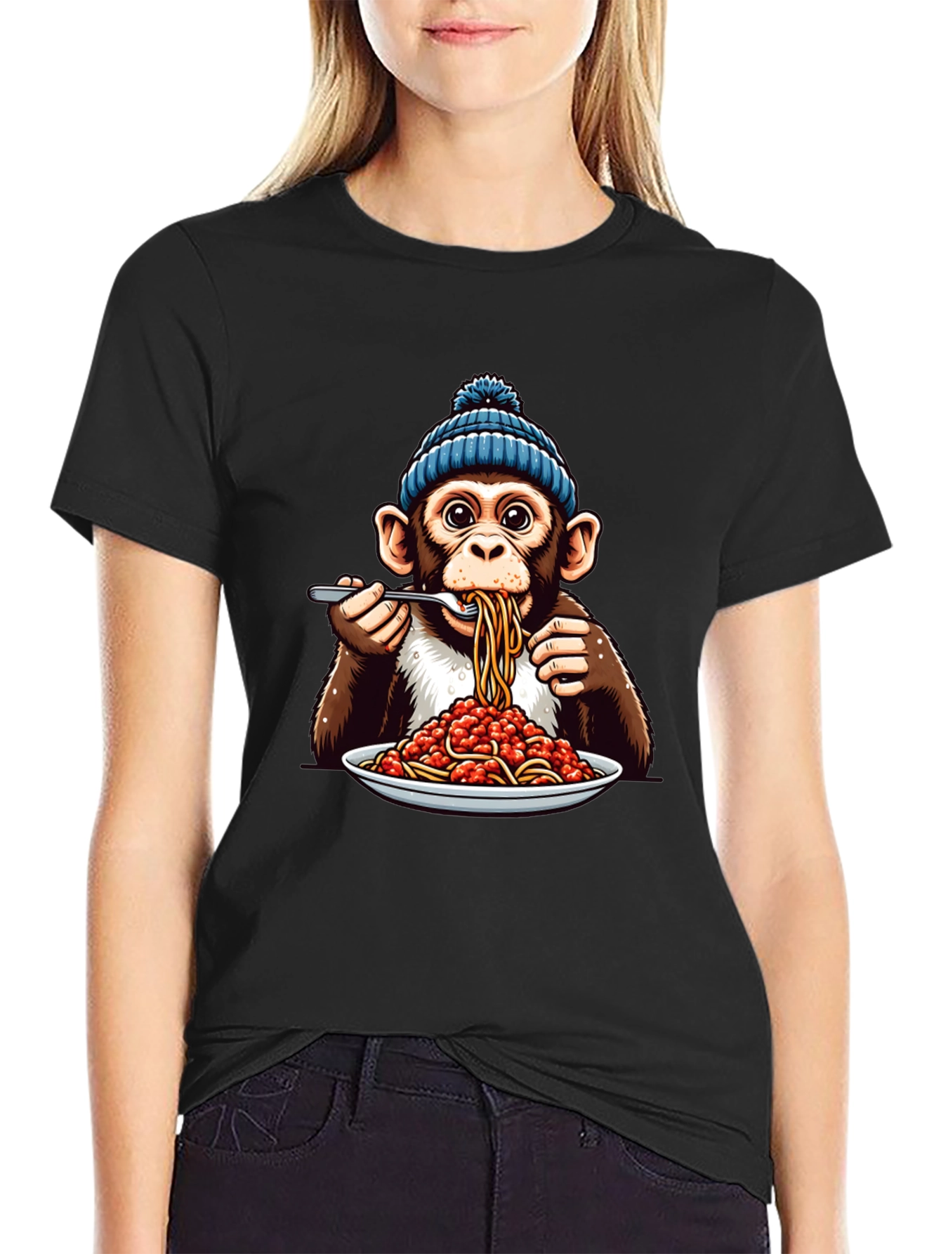 Monkey Eating Spaghetti T-Shirt