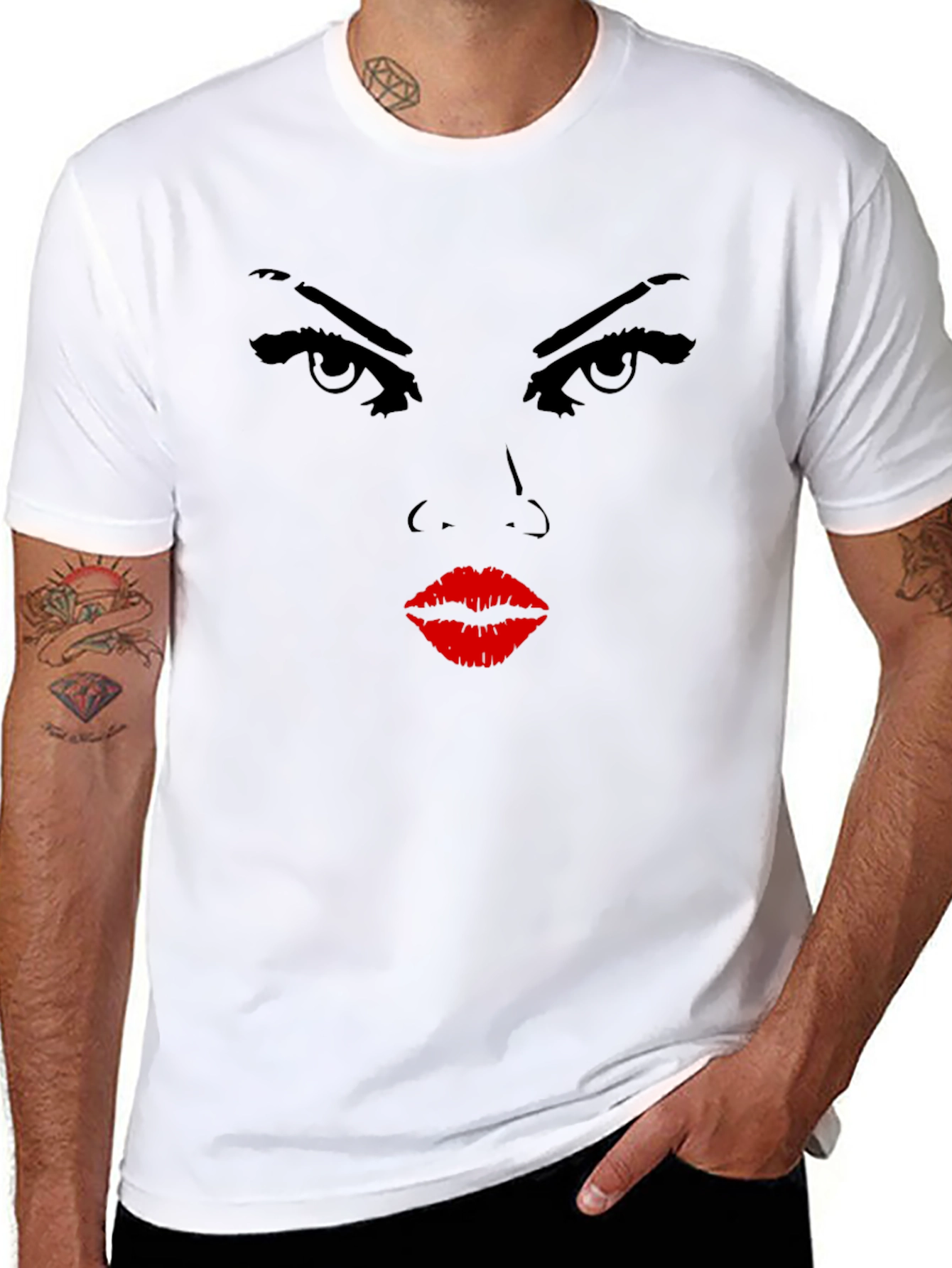 Intense Stare Graphic Black T-Shirt