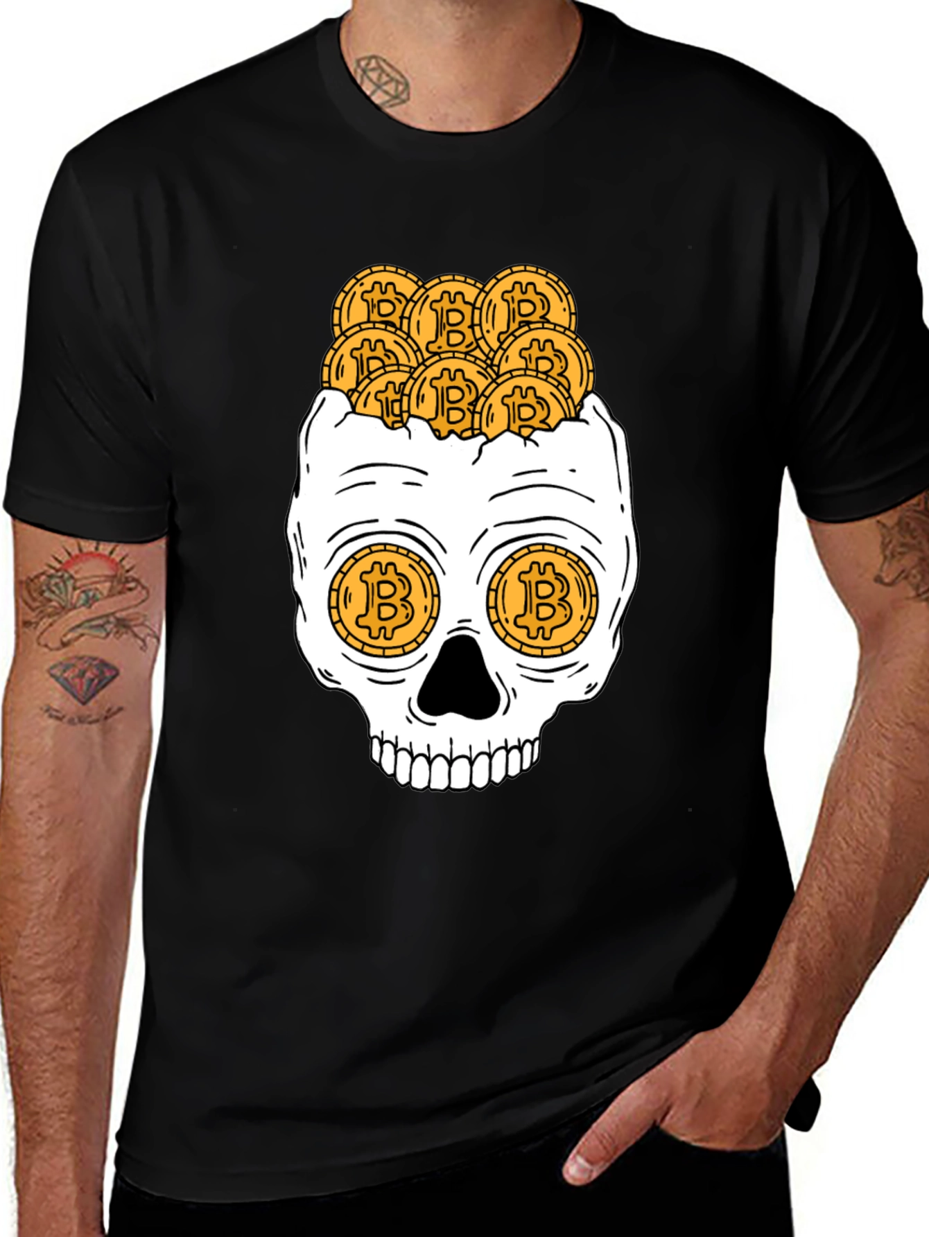Bitcoin Skull Graphic Tee