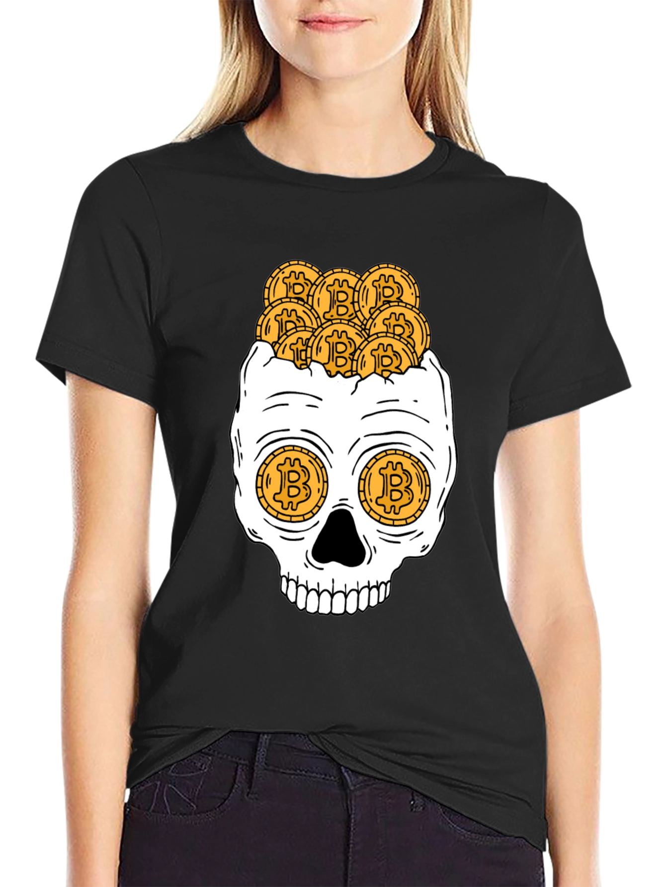 Bitcoin Skull Graphic Tee