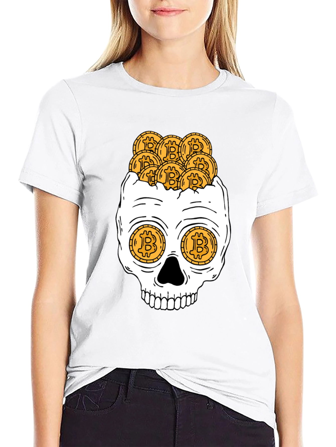 Bitcoin Skull Graphic Tee