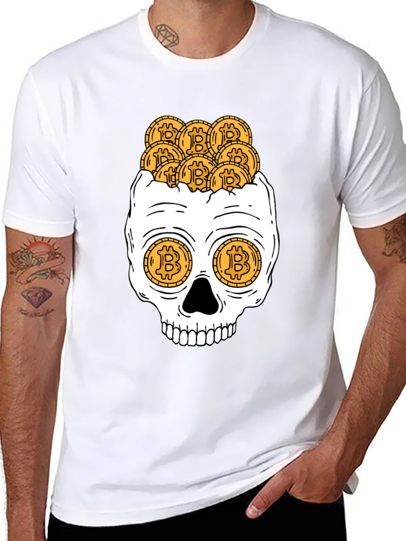 Bitcoin Skull Graphic Tee