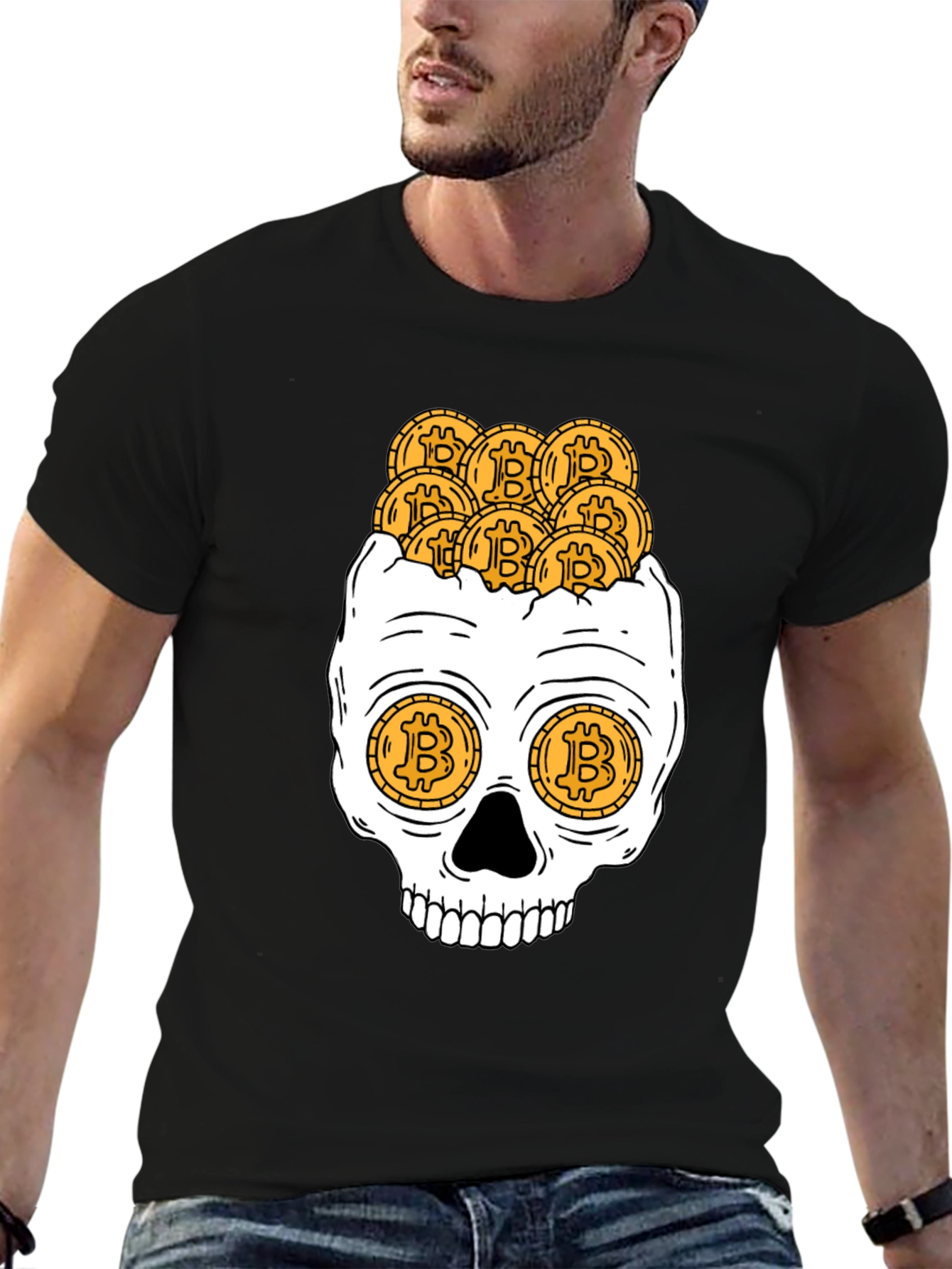 Bitcoin Skull Graphic Tee
