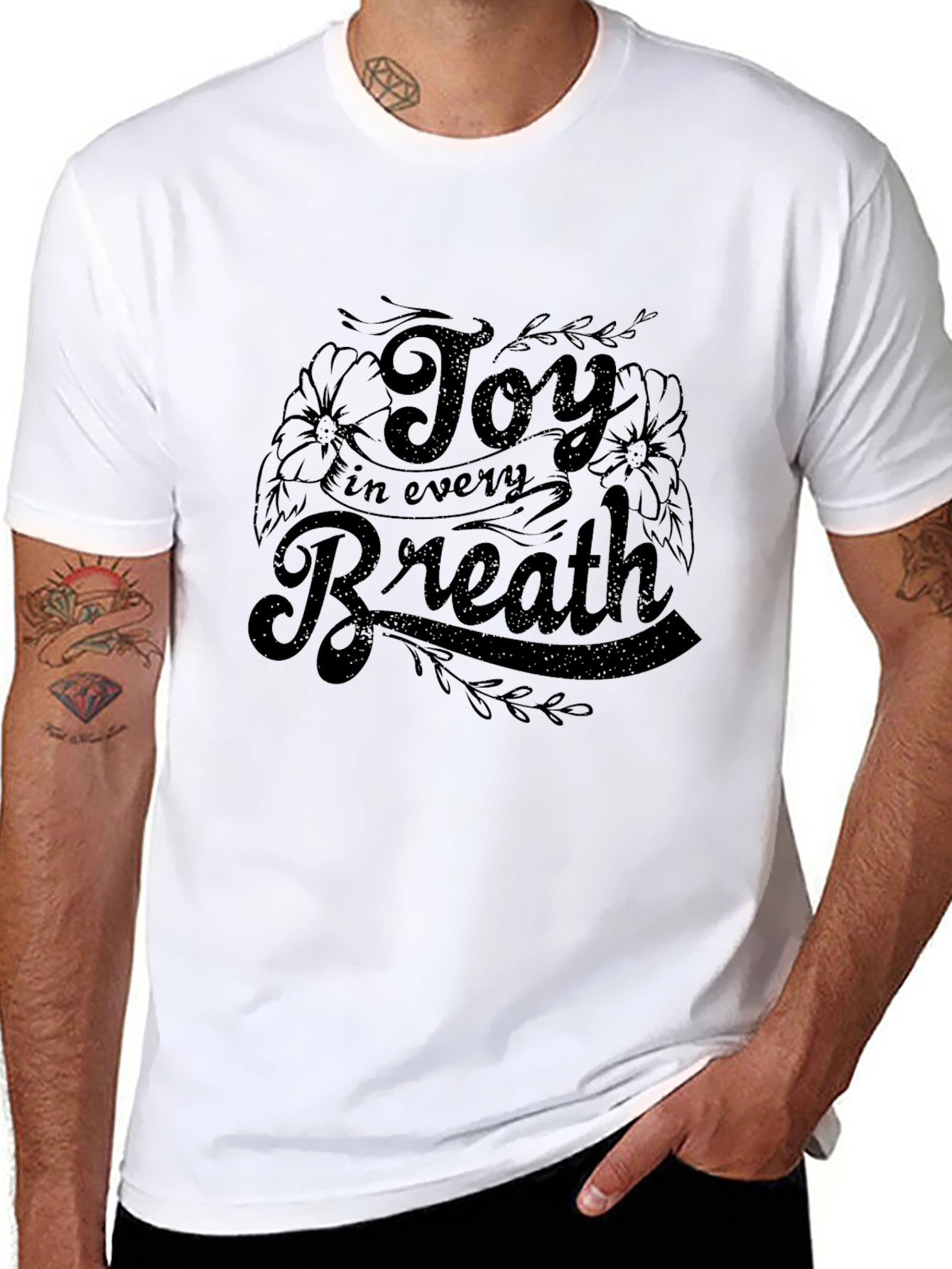Joy in Every Breath Graphic Tee - Black