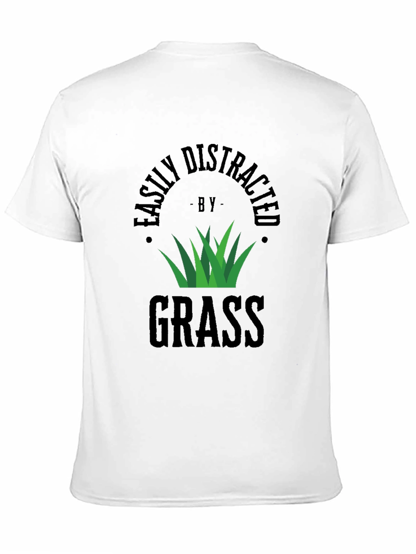 Easily Distracted by Grass Black T-Shirt