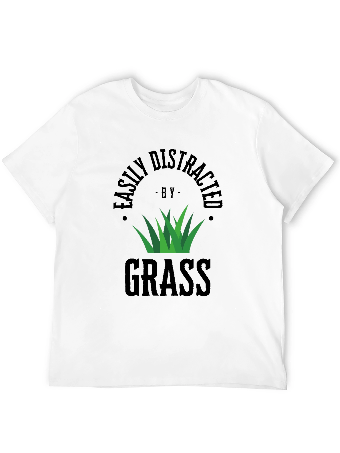 Easily Distracted by Grass Black T-Shirt