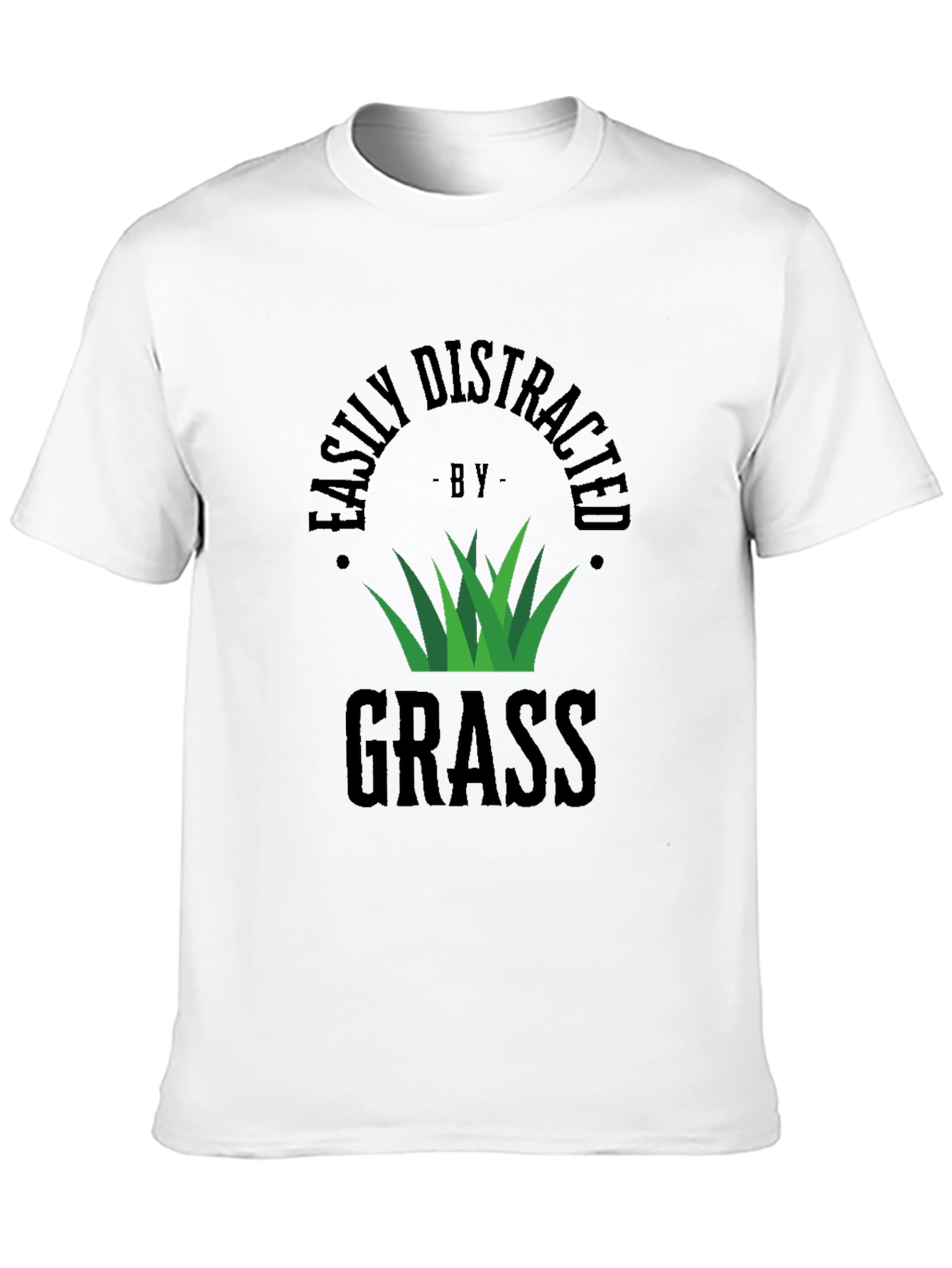 Easily Distracted by Grass Black T-Shirt