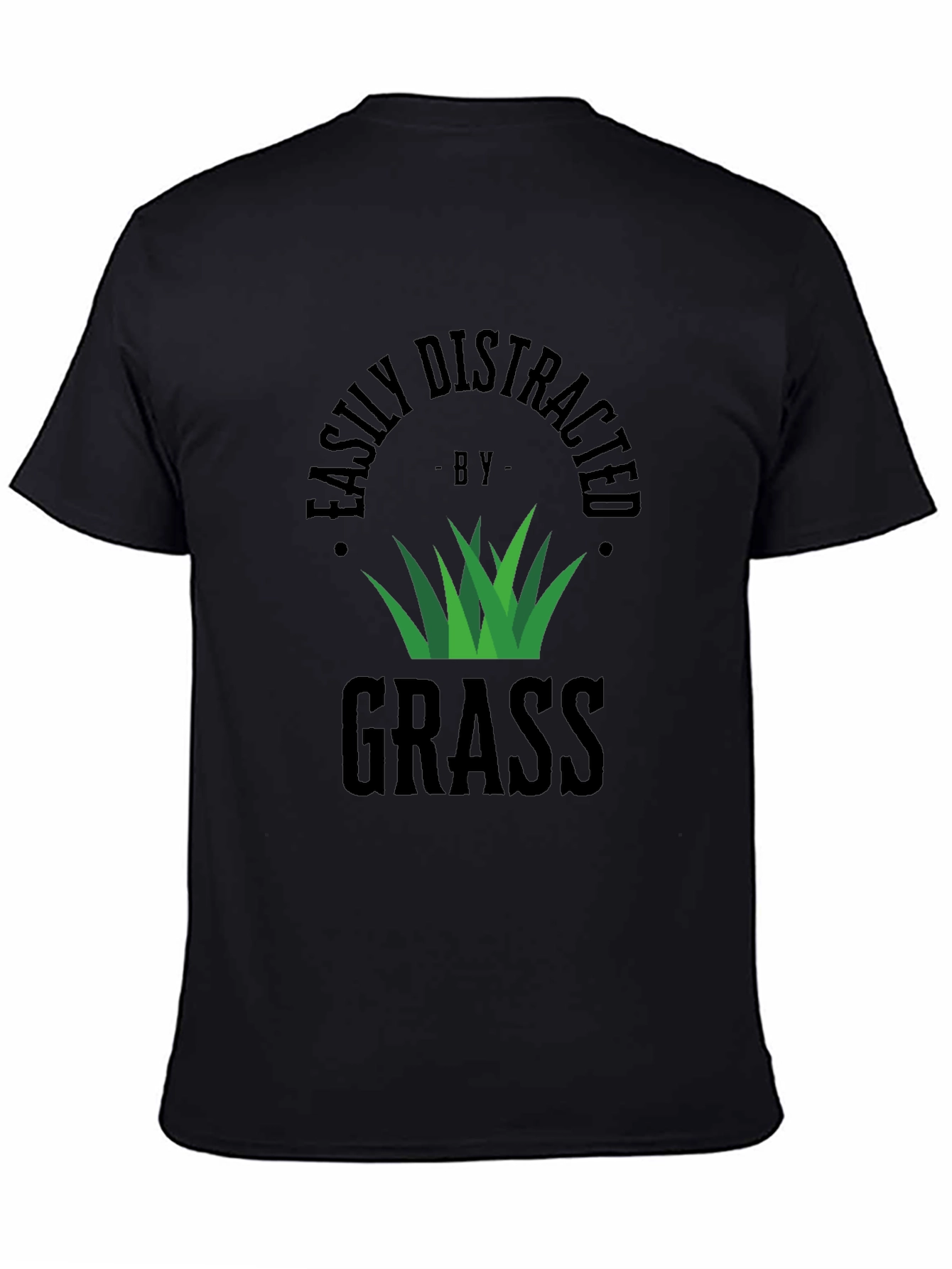Easily Distracted by Grass Black T-Shirt