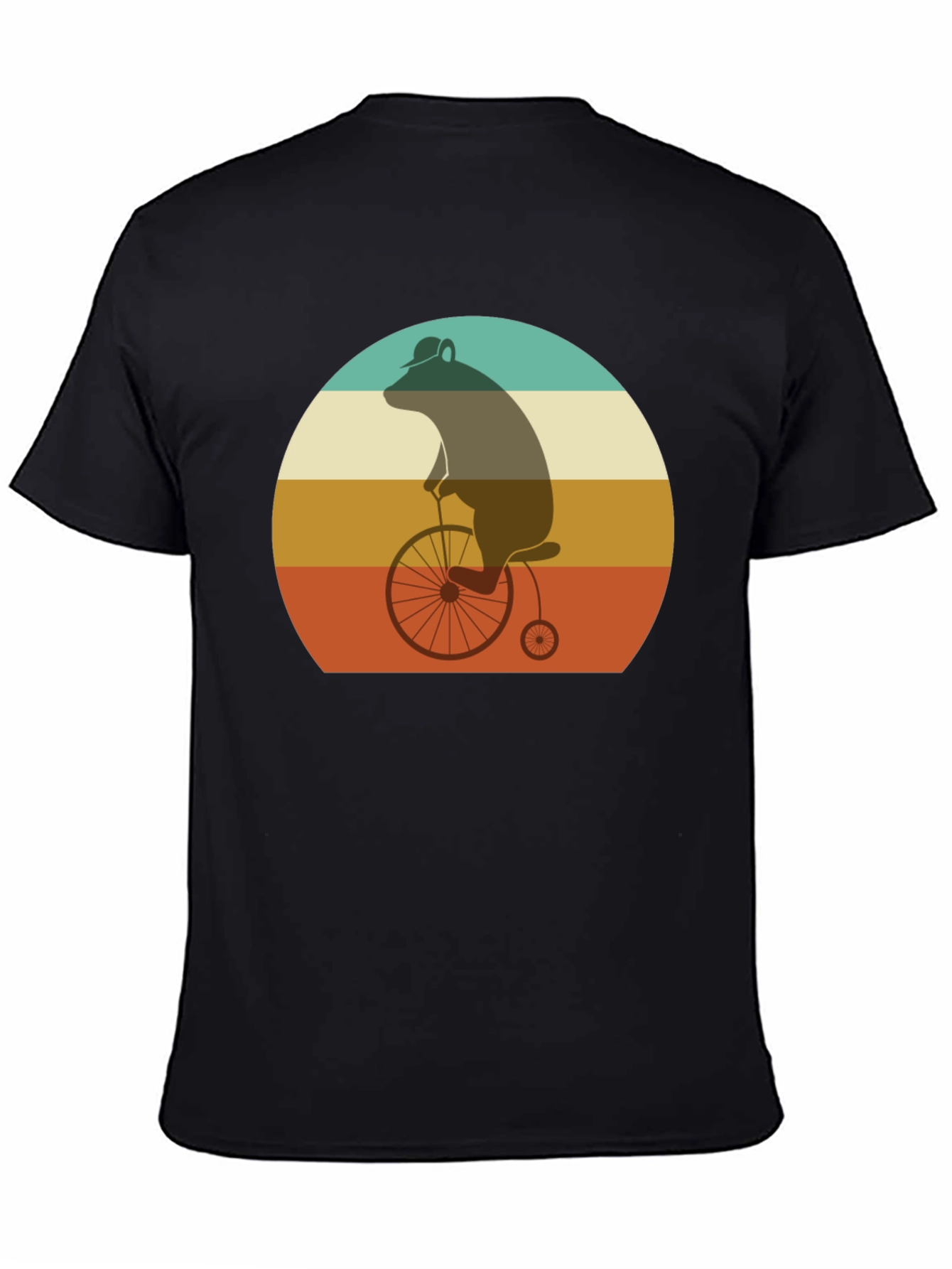 Retro Bear on Bicycle Graphic T-Shirt