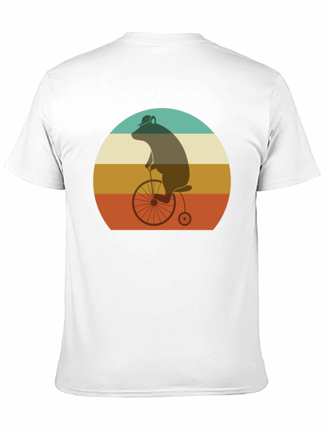 Retro Bear on Bicycle Graphic T-Shirt