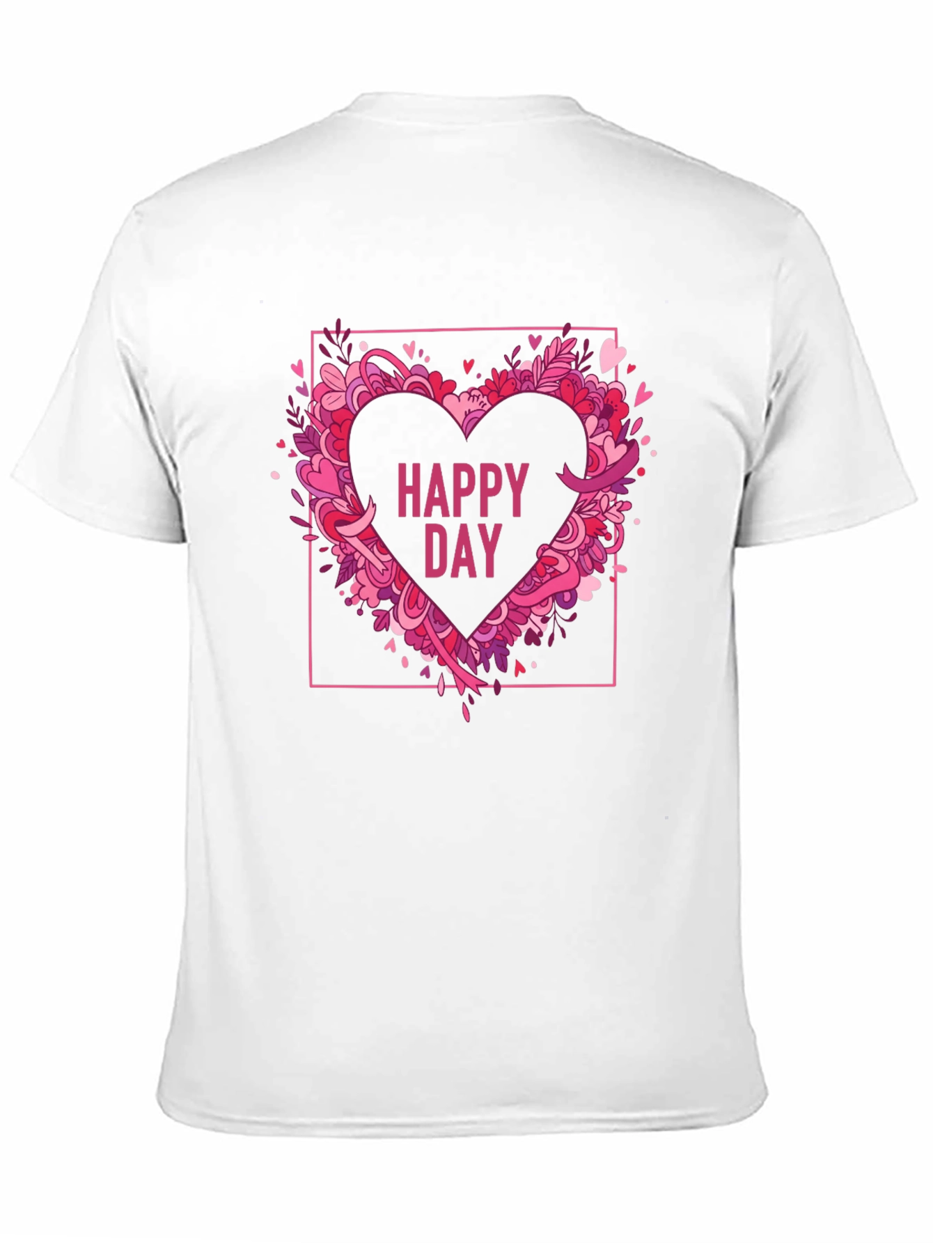 Happy Day Heart Graphic Black T-Shirt