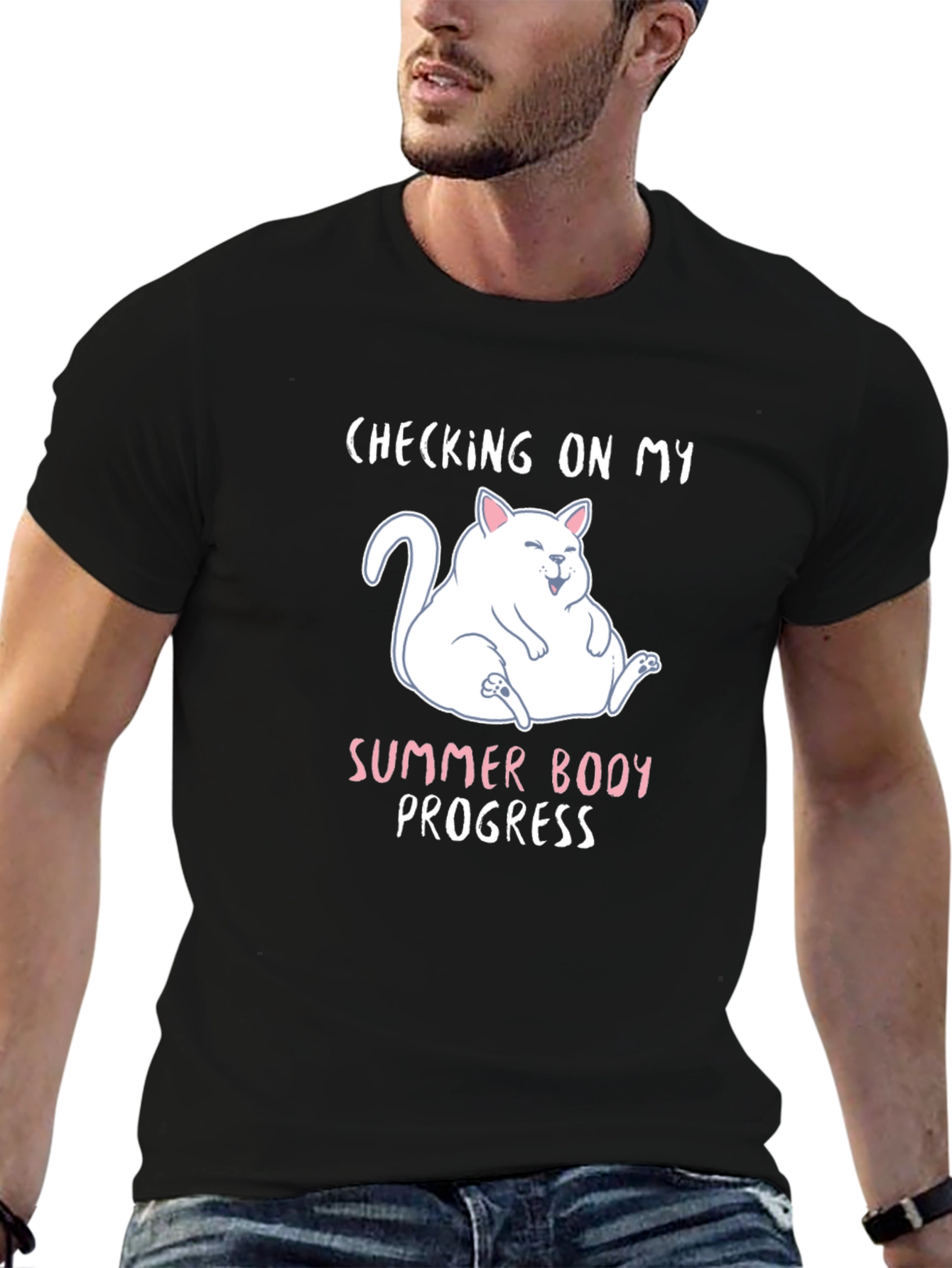 Funny Cat Summer Body T-Shirt