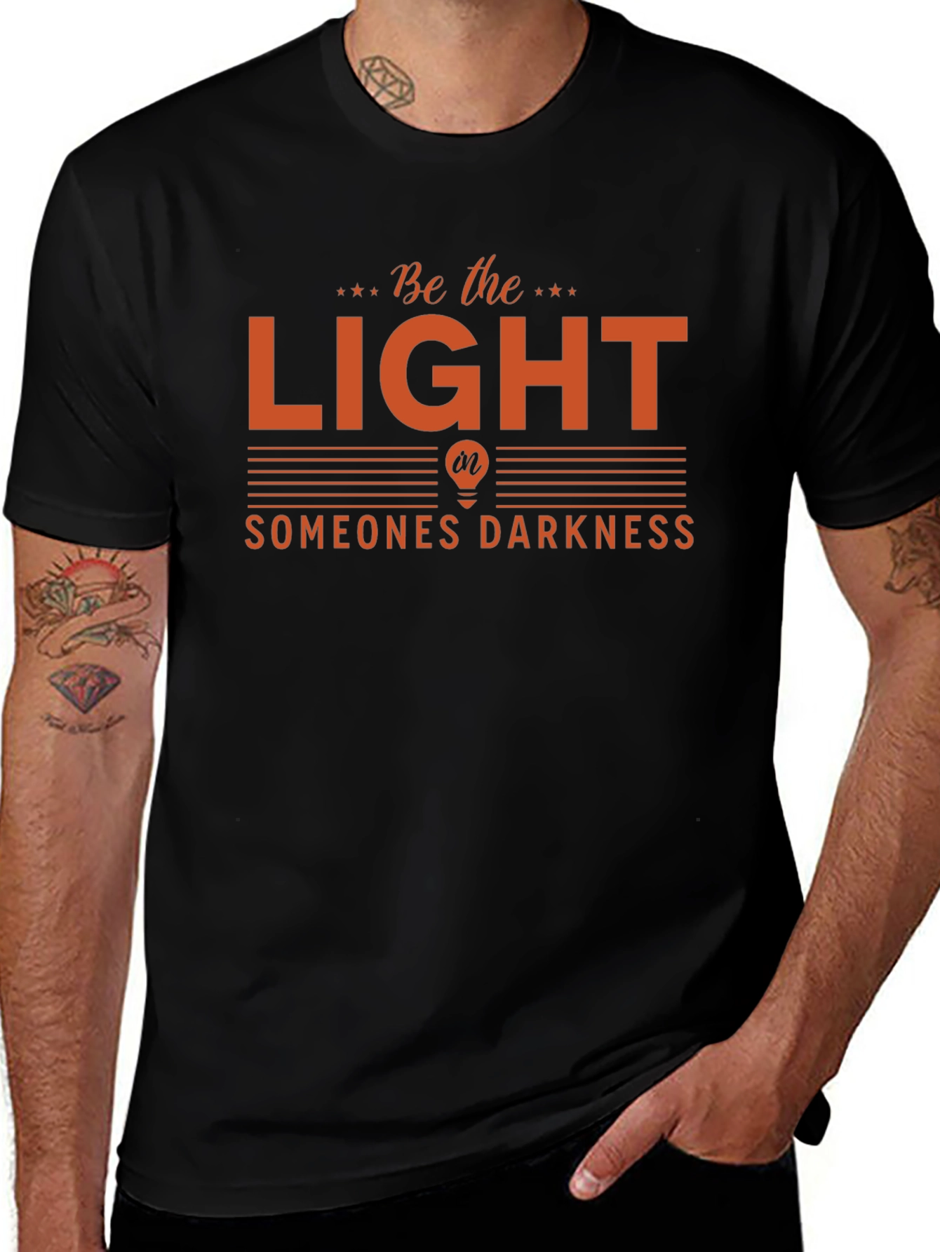 Be The Light Graphic Tee - Inspiring Black T-Shirt
