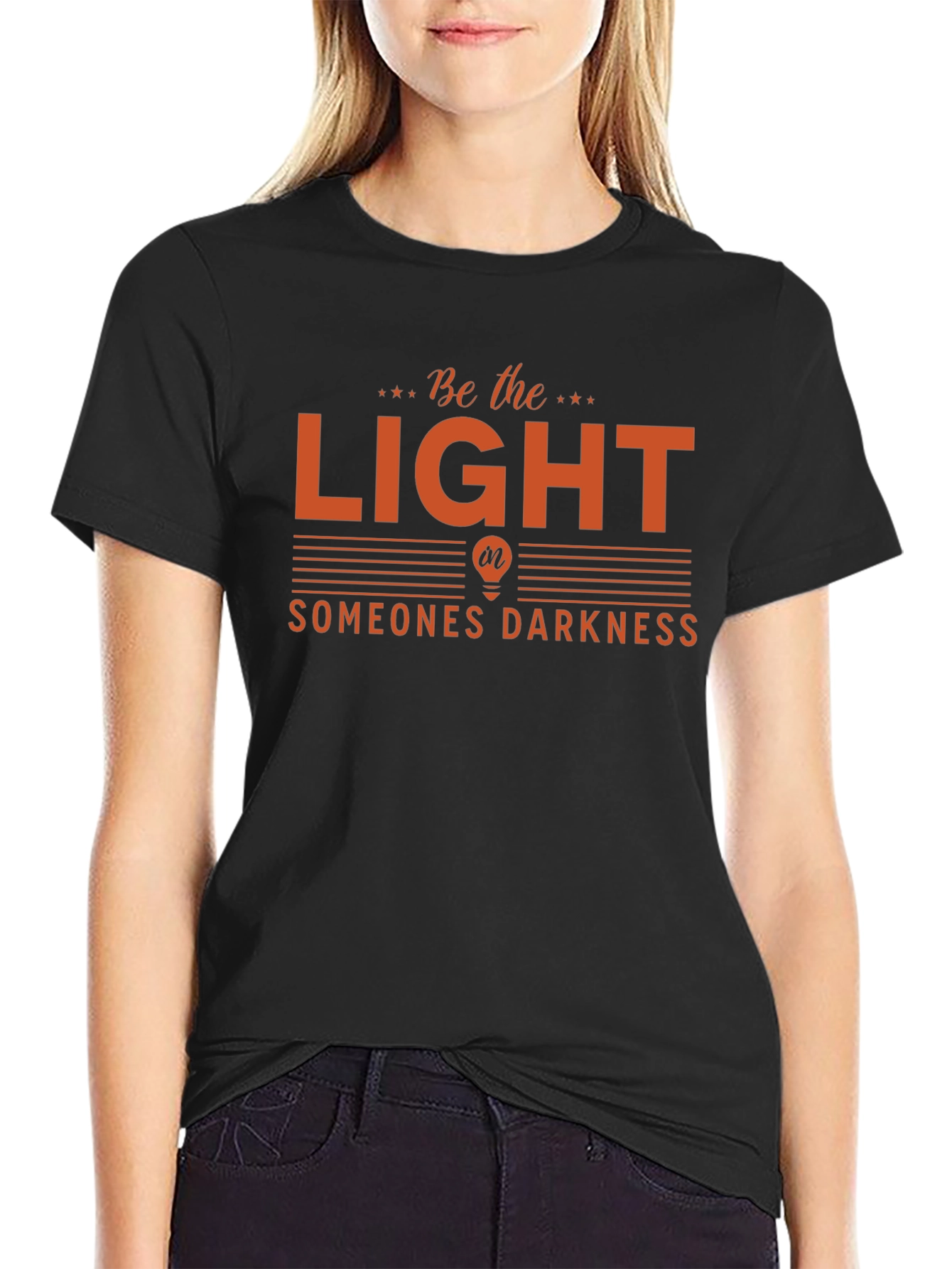 Be The Light Graphic Tee - Inspiring Black T-Shirt