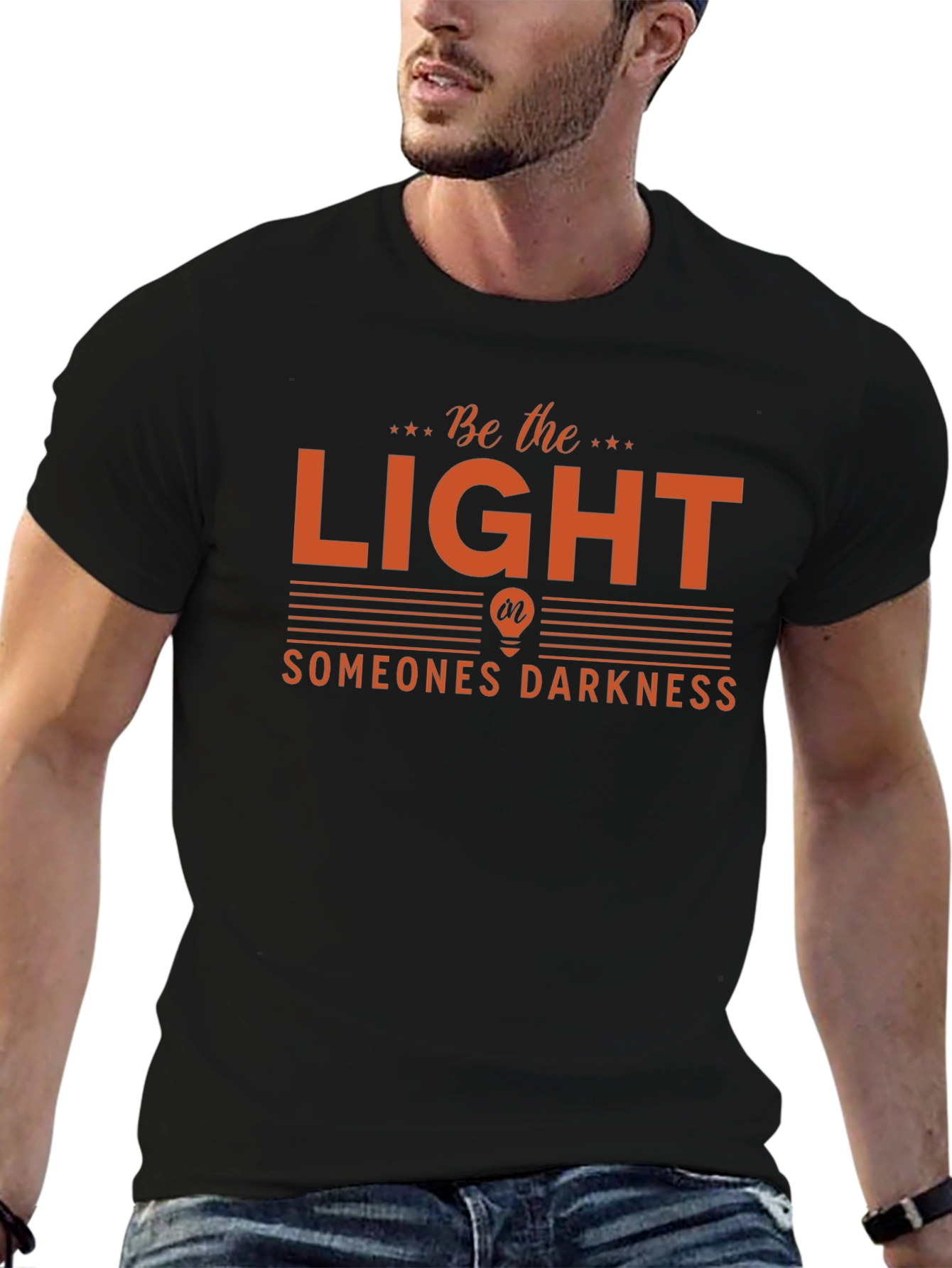 Be The Light Graphic Tee - Inspiring Black T-Shirt
