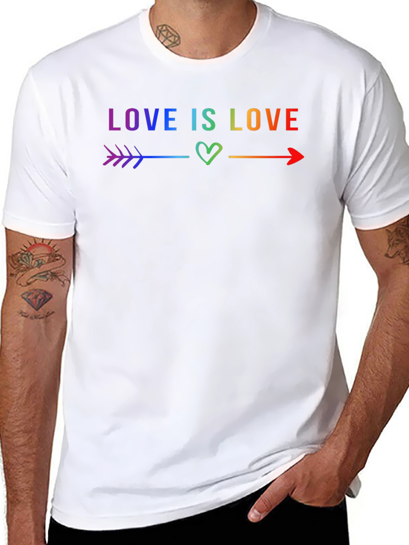 Love Is Love LGBTQ+ Rainbow Arrow T-Shirt