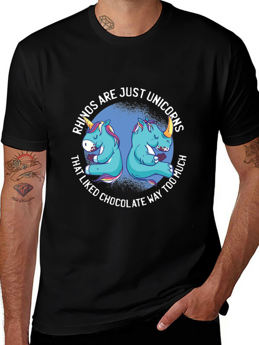 Rhino Unicorns Chocolate T-Shirt - Funny Graphic Tee